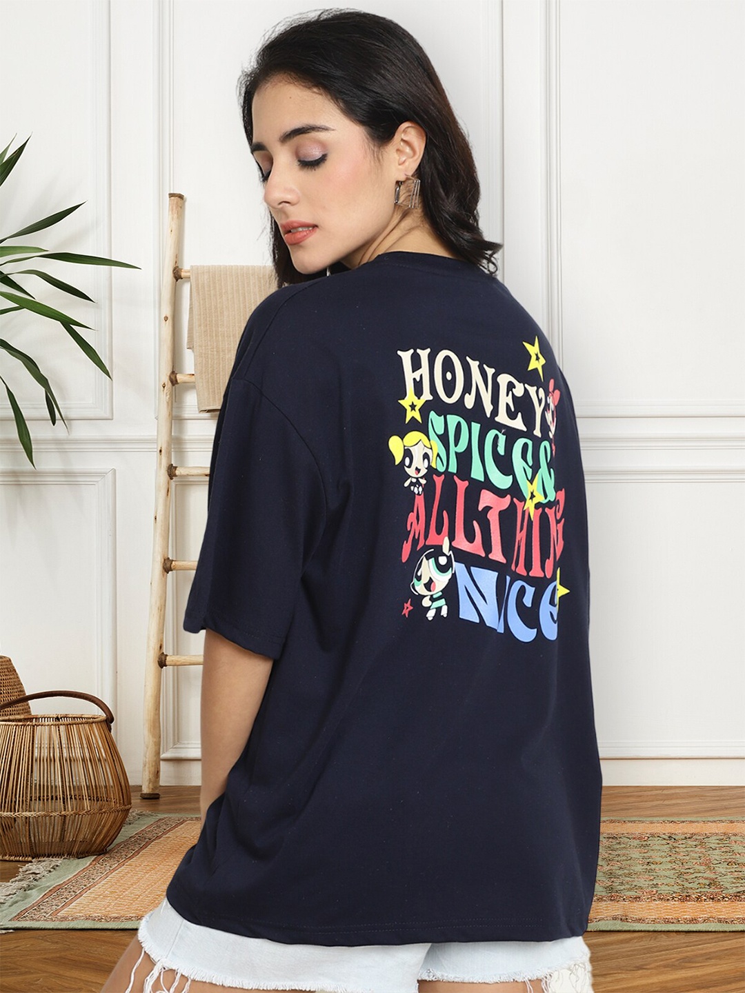 Fabflee Graphic Printed Round Neck Drop-Shoulder Sleeves Cotton Oversized T-shirt, Navy blue
Fabflee Graphic Printed Round Neck Drop-Shoulder Sleeves Cotton Oversized T-shirt, Navy blue