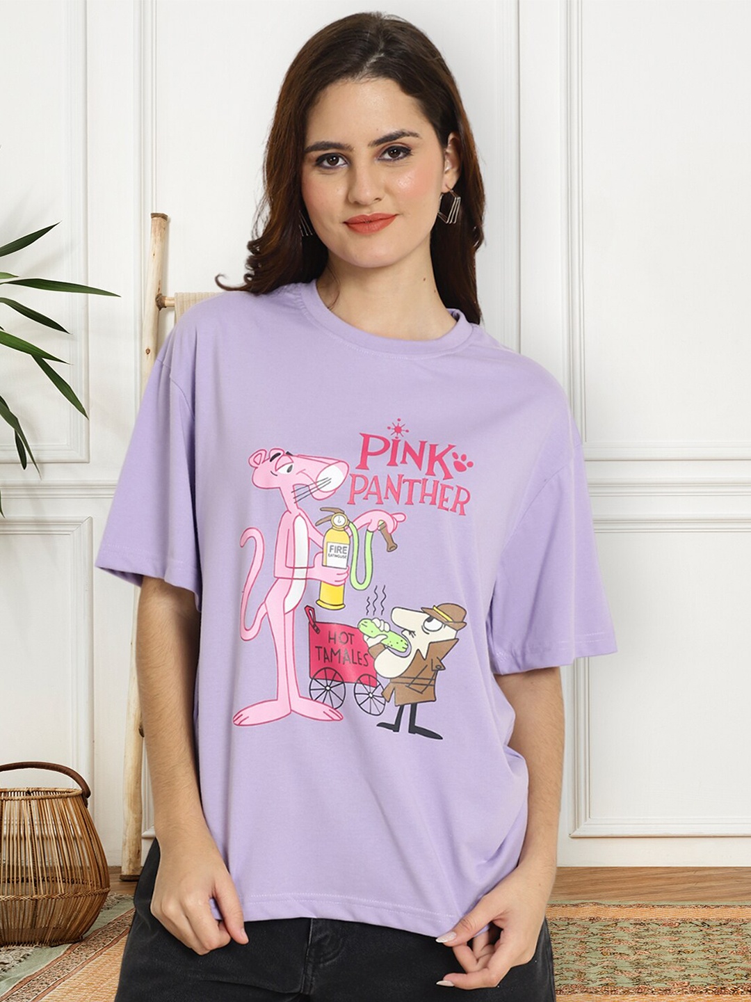 Fabflee Graphic Printed Round Neck Drop-Shoulder Sleeves Cotton Oversized T-shirt, Lavender
Fabflee Graphic Printed Round Neck Drop-Shoulder Sleeves Cotton Oversized T-shirt, Lavender