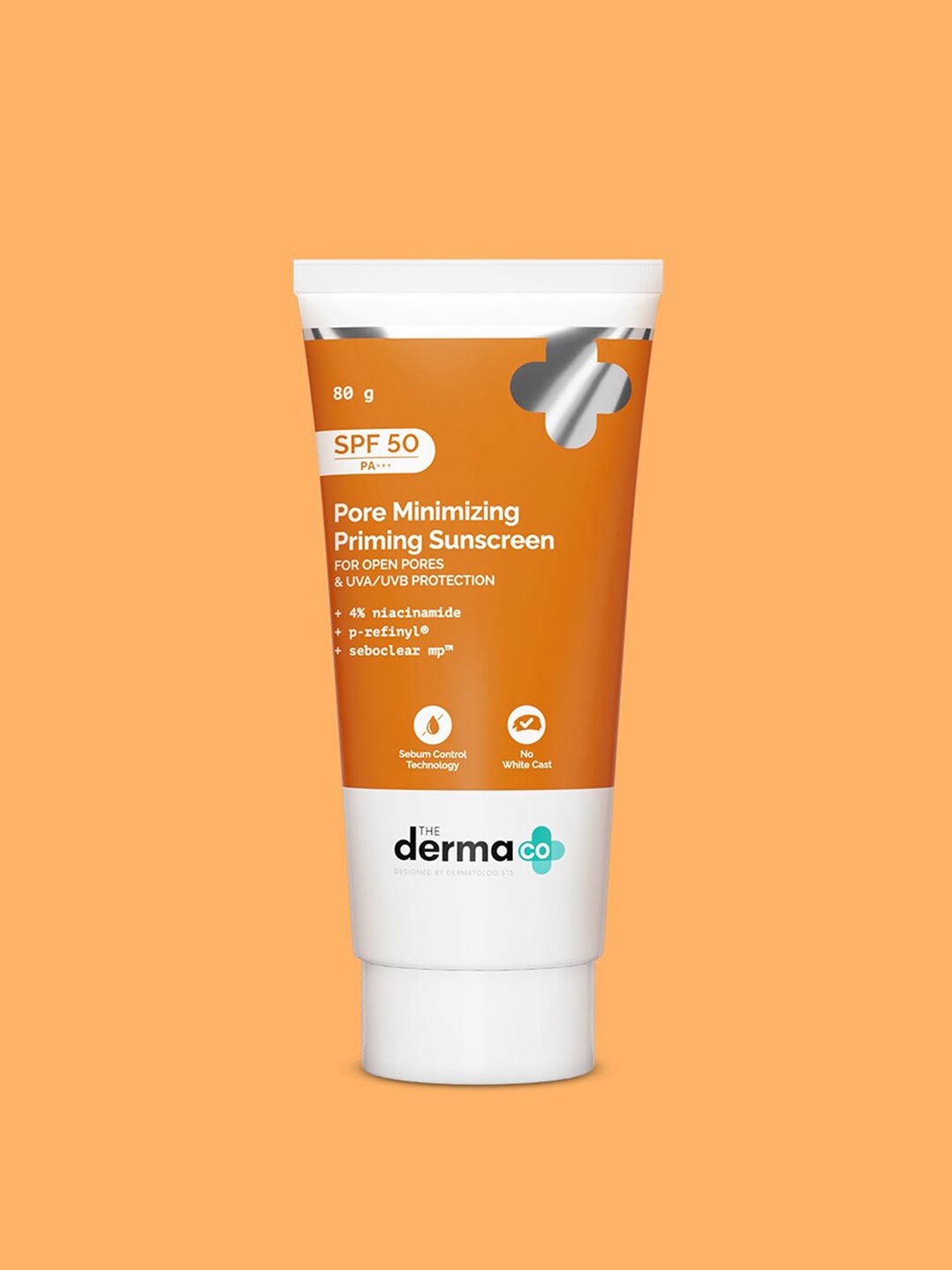 The Derma co. SPF50 PA+++ Pore Minimizing Priming Sunscreen with Niacinamide - 80 g, Orange
The Derma co. SPF50 PA+++ Pore Minimizing Priming Sunscreen with Niacinamide - 80 g, Orange