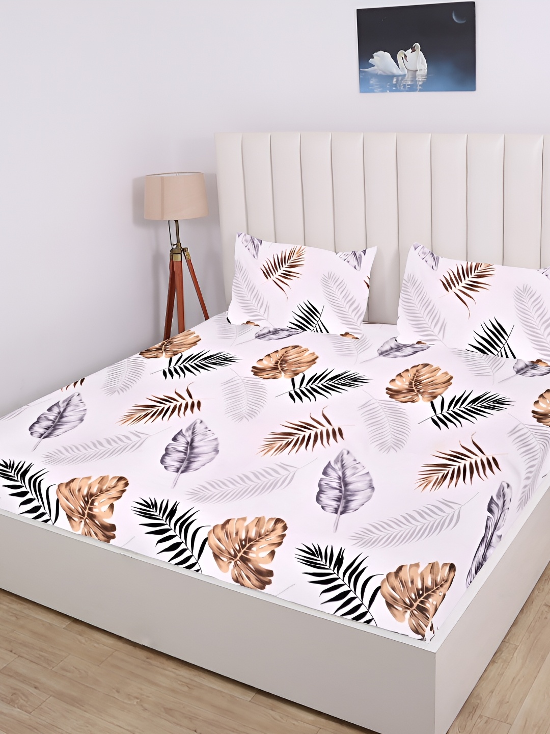 RD TREND White & Brown Floral Cotton 210 TC Fitted King Bedsheet With 2 Pillow Covers
RD TREND White & Brown Floral Cotton 210 TC Fitted King Bedsheet With 2 Pillow Covers