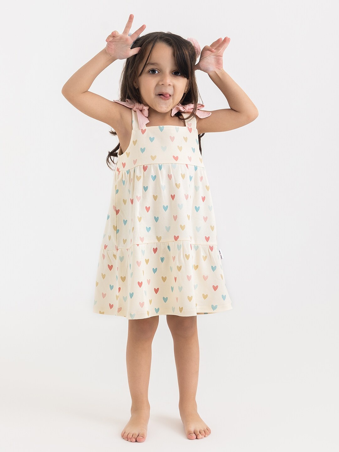 haus & kinder Girls Conversational Printed Bow Detailed Cotton Knee Length A-Line Dress, Off white
haus & kinder Girls Conversational Printed Bow Detailed Cotton Knee Length A-Line Dress, Off white