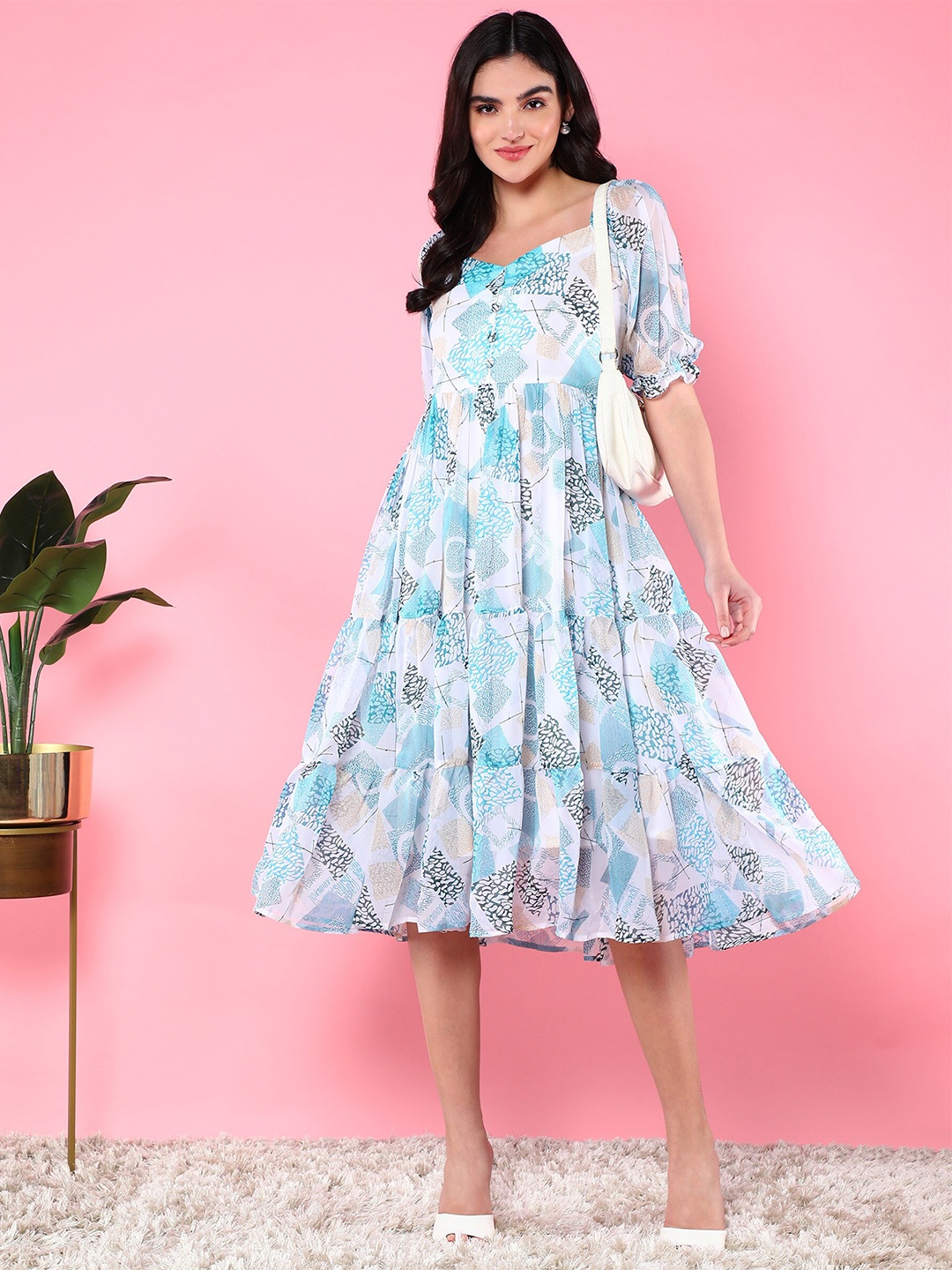 BAESD Floral Printed Sweetheart Neck Puff Sleeves Gathered Detailed Fit & Flare Midi Dress, Blue
BAESD Floral Printed Sweetheart Neck Puff Sleeves Gathered Detailed Fit & Flare Midi Dress, Blue