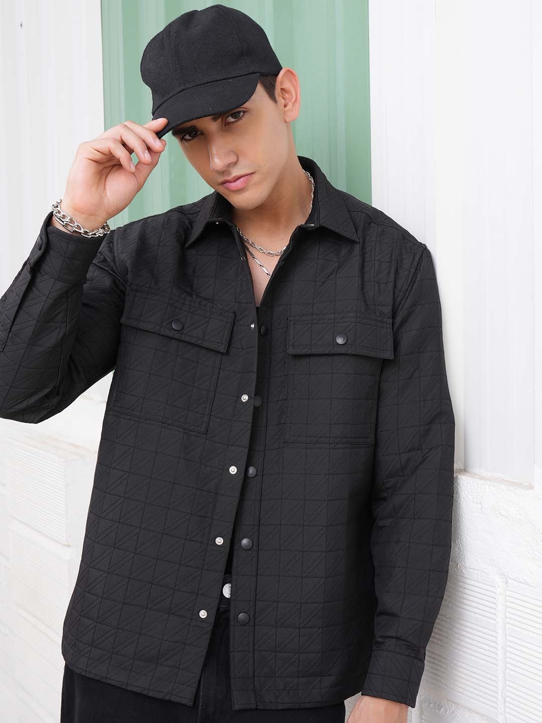 LOCOMOTIVE Premium Black Dobby Textured Solid Utility Pocket Regular Shirt
LOCOMOTIVE Premium Black Dobby Textured Solid Utility Pocket Regular Shirt