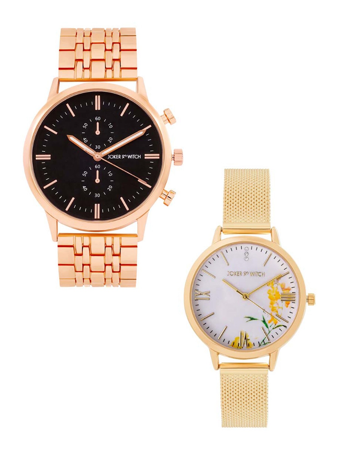 JOKER & WITCH Stephan and Katherine Analogue His and Her Watches JWJCW406, Gold
JOKER & WITCH Stephan and Katherine Analogue His and Her Watches JWJCW406, Gold