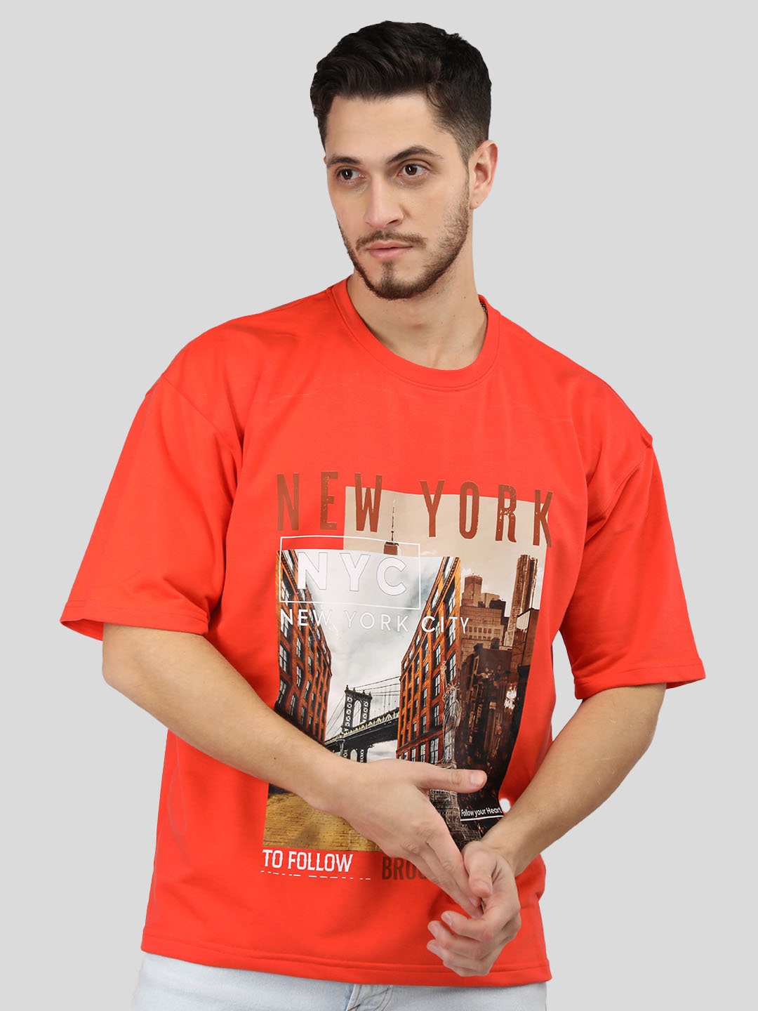 CHKOKKO Graphic Printed Cotton Short Sleeves Applique Oversized Casual T-shirt, Orange
CHKOKKO Graphic Printed Cotton Short Sleeves Applique Oversized Casual T-shirt, Orange