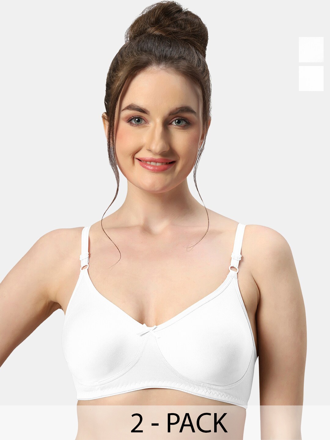 Sonari Pack Of 2 Medium Coverage Lightly Padded Cotton T-shirt Bras With All Day Comfort, White
Sonari Pack Of 2 Medium Coverage Lightly Padded Cotton T-shirt Bras With All Day Comfort, White