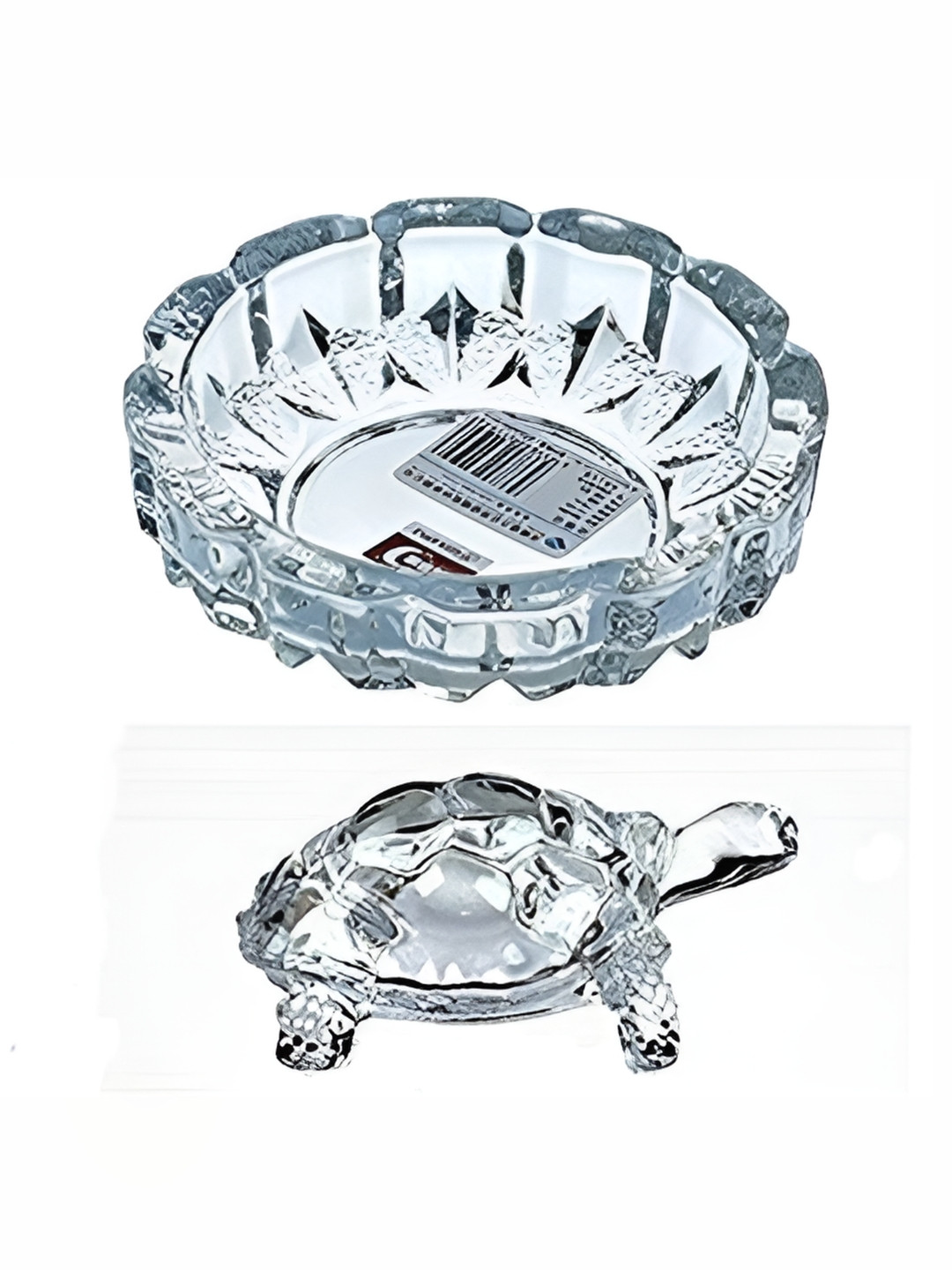 Navyaksh White Glass Tortuire Showpiece