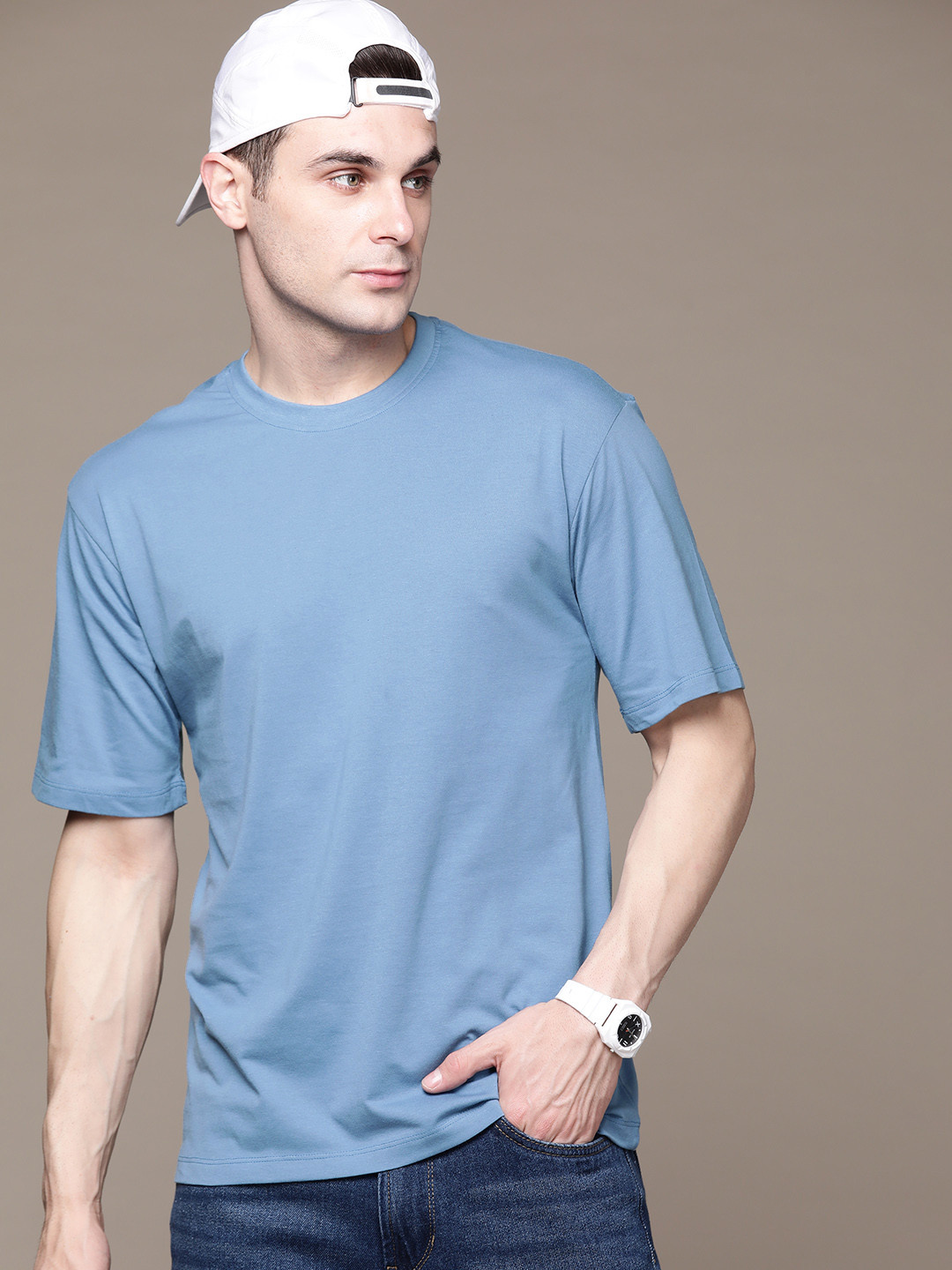 The Roadster Lifestyle Co. Relaxed Fit T-shirt, Blue 
The Roadster Lifestyle Co. Relaxed Fit T-shirt, Blue