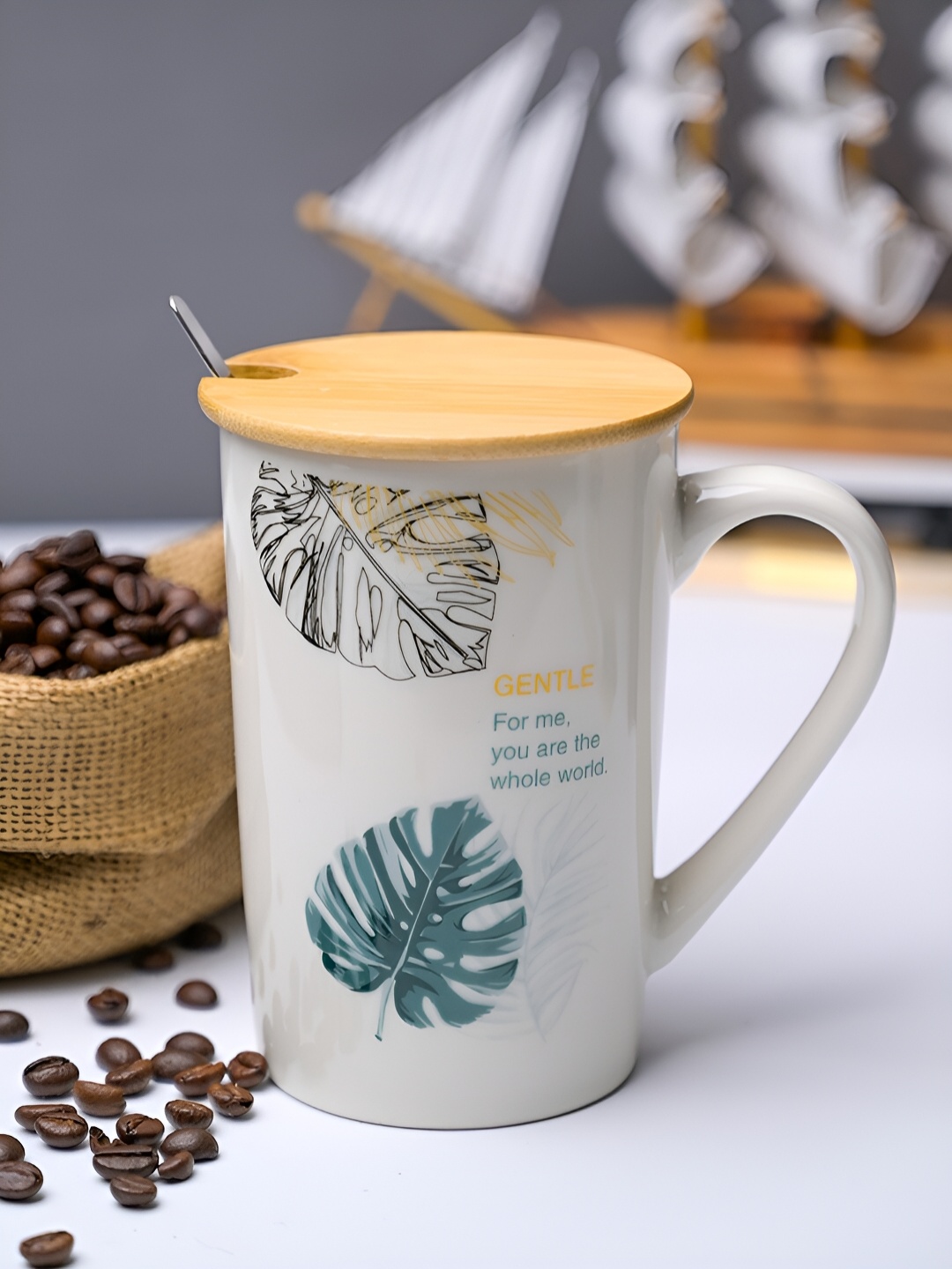 MARKET99 White & Blue Floral Printed Ceramic Matte Mug With Wooden Lid & Spoon 450 ml
MARKET99 White & Blue Floral Printed Ceramic Matte Mug With Wooden Lid & Spoon 450 ml