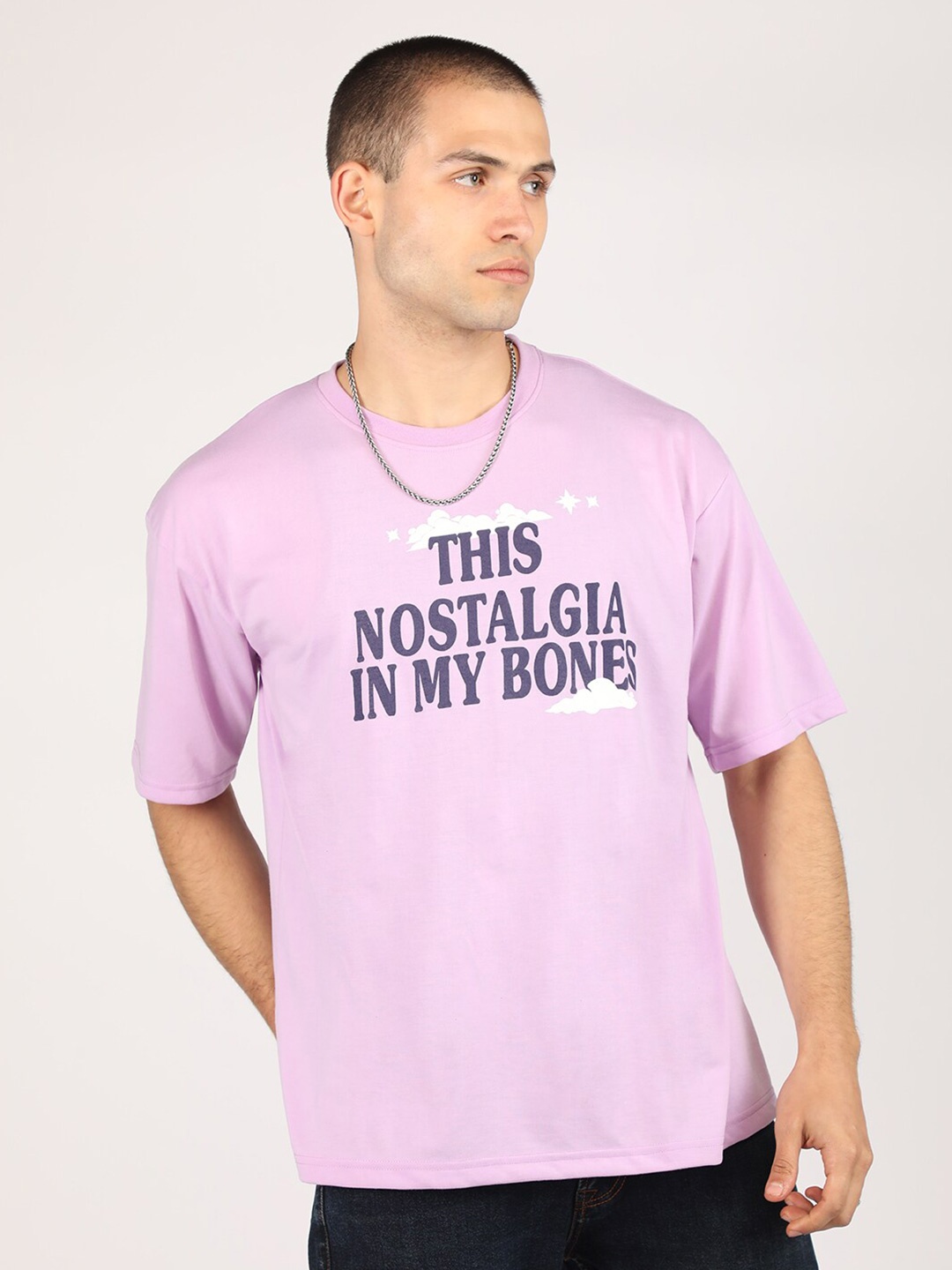 CHKOKKO Typography Printed Round Neck Short Sleeves Oversized T-shirt, Lavender
CHKOKKO Typography Printed Round Neck Short Sleeves Oversized T-shirt, Lavender