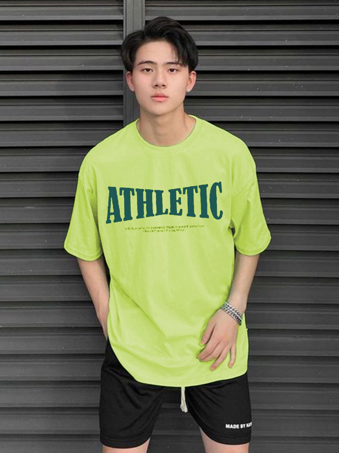 CHKOKKO Typography Printed Drop-Shoulder Sleeves Cotton Oversized T-shirt, Green
CHKOKKO Typography Printed Drop-Shoulder Sleeves Cotton Oversized T-shirt, Green