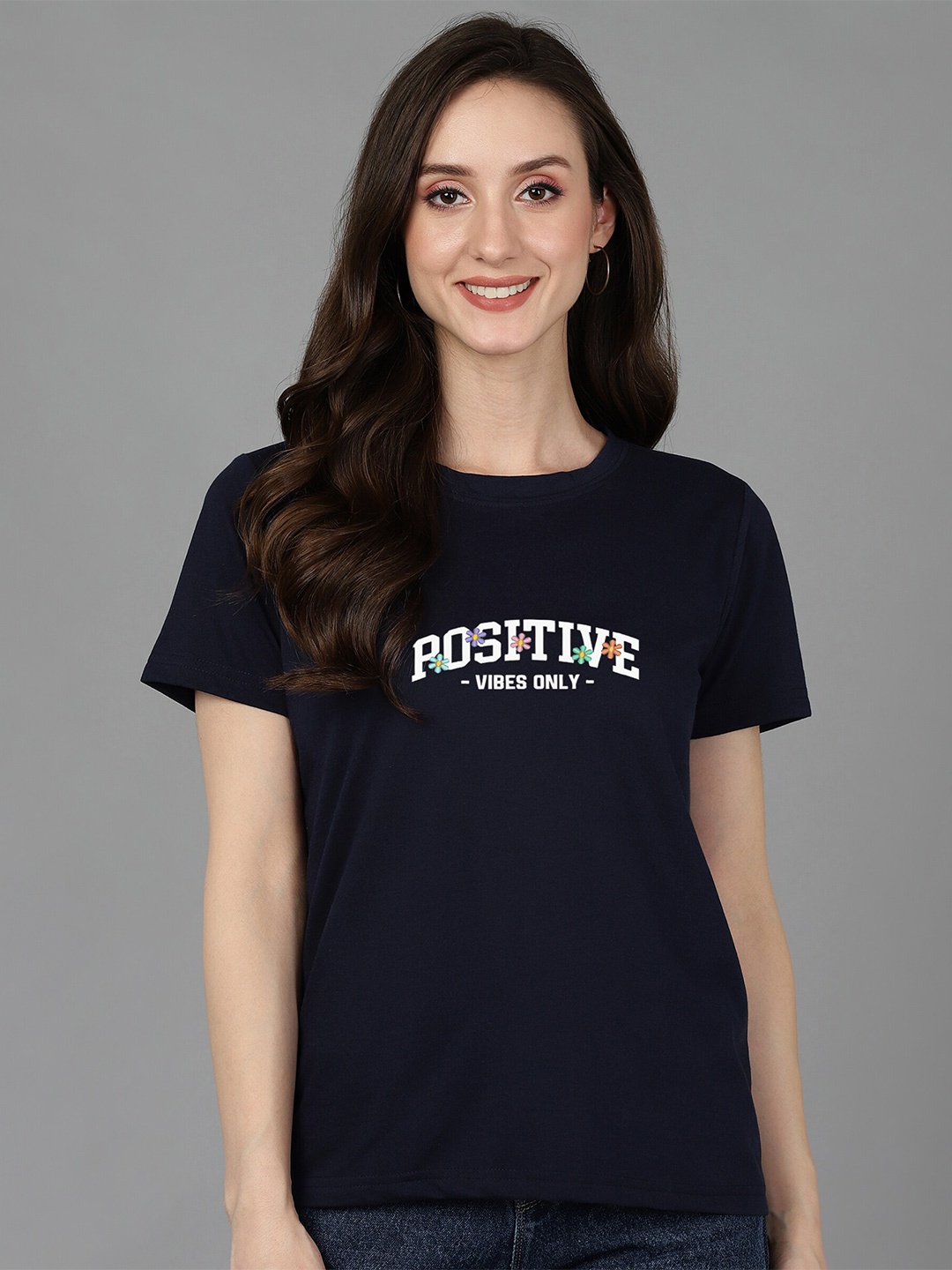 Adyavastram Typography Printed Round Neck Short Sleeves Cotton Regular T-shirt, Navy blue
Adyavastram Typography Printed Round Neck Short Sleeves Cotton Regular T-shirt, Navy blue