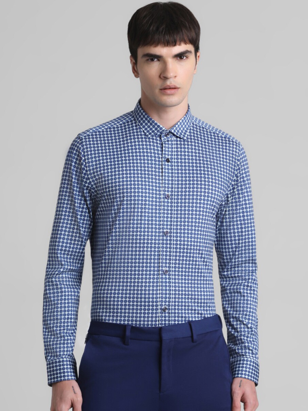 Jack & Jones Spread Collar Slim Fit Geometric Printed Casual Pure Cotton Shirt, Blue
Jack & Jones Spread Collar Slim Fit Geometric Printed Casual Pure Cotton Shirt, Blue