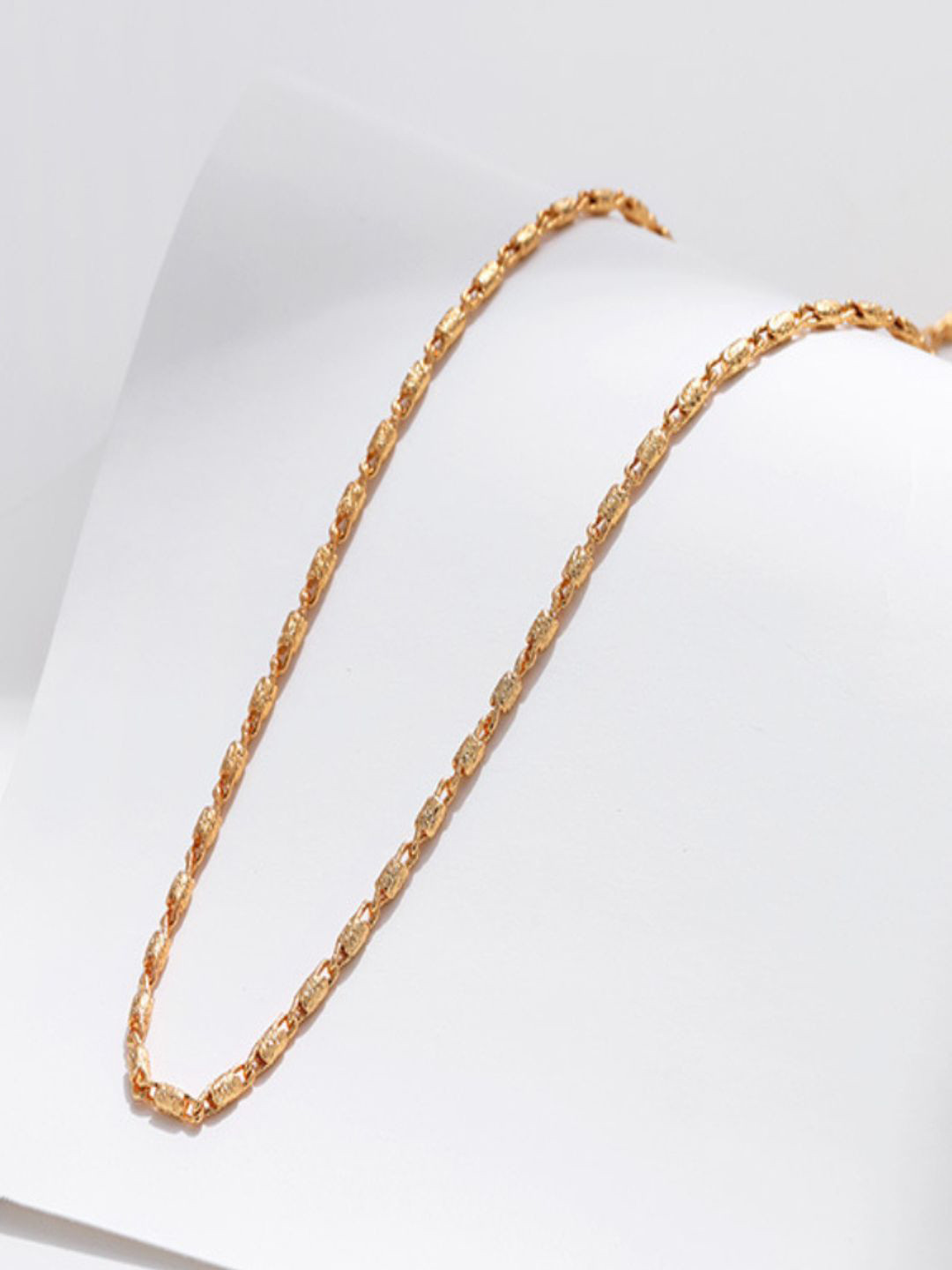 18K Gold Plated Waterproof Antitarnish Rice bead Link Chain Necklace
18K Gold Plated Waterproof Antitarnish Rice bead Link Chain Necklace