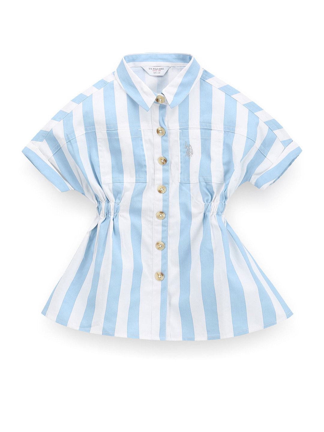 U.S. Polo Assn. Kids Girls Vertical Striped Extended Sleeves Cotton Shirt Style Dress, Blue
U.S. Polo Assn. Kids Girls Vertical Striped Extended Sleeves Cotton Shirt Style Dress, Blue
