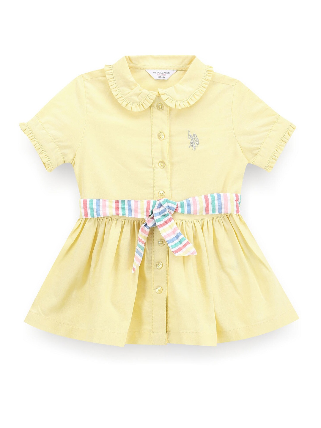 U.S. Polo Assn. Kids Girls Peter Pan Collar Tie-Ups Cotton Shirt Style Dress, Yellow
U.S. Polo Assn. Kids Girls Peter Pan Collar Tie-Ups Cotton Shirt Style Dress, Yellow