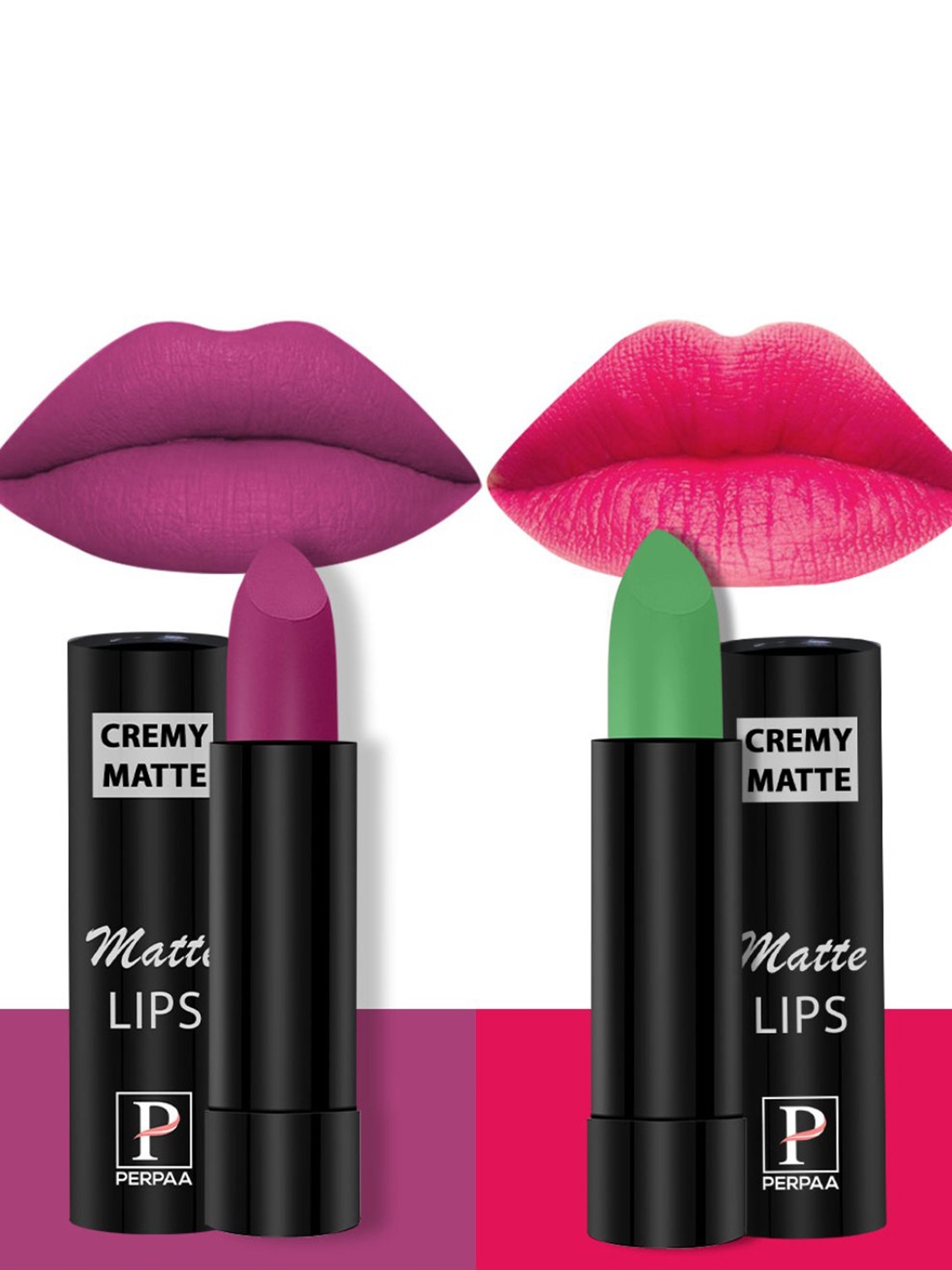 PERPAA Set of 2 Cremy Matte Long Lasting Lipsticks 3.5g Each - Natural Pink + Magenta, Purple
PERPAA Set of 2 Cremy Matte Long Lasting Lipsticks 3.5g Each - Natural Pink + Magenta, Purple