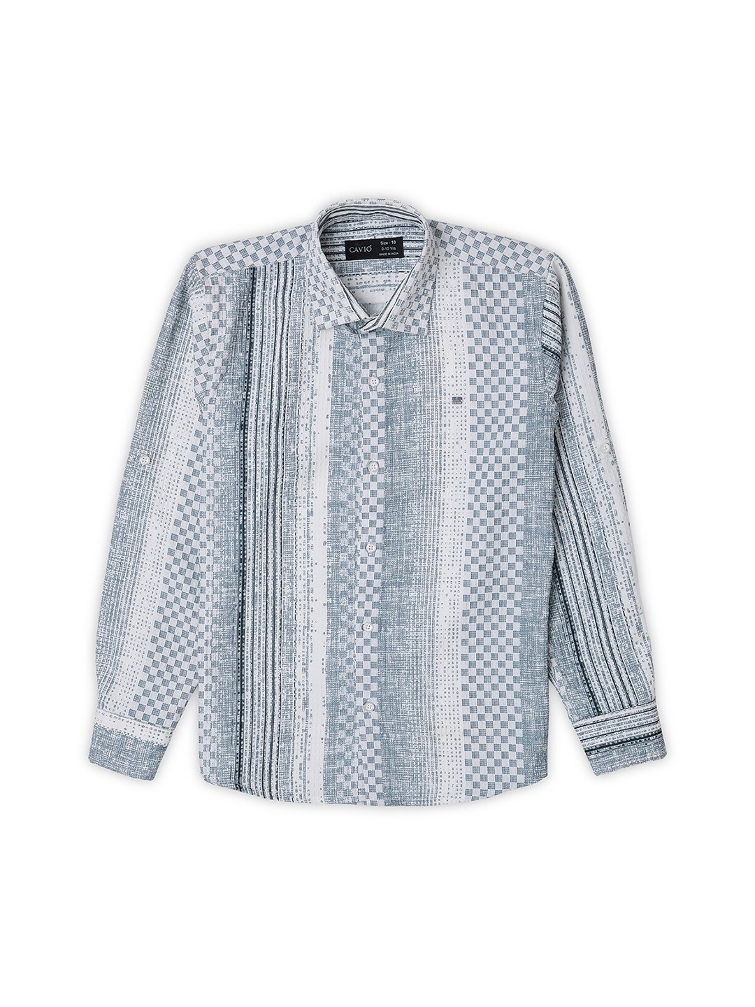 CAVIO Boys Comfort Geometric Printed Roll-Up Sleeves Pure Cotton Twill Casual Shirt, Navy blue
CAVIO Boys Comfort Geometric Printed Roll-Up Sleeves Pure Cotton Twill Casual Shirt, Navy blue