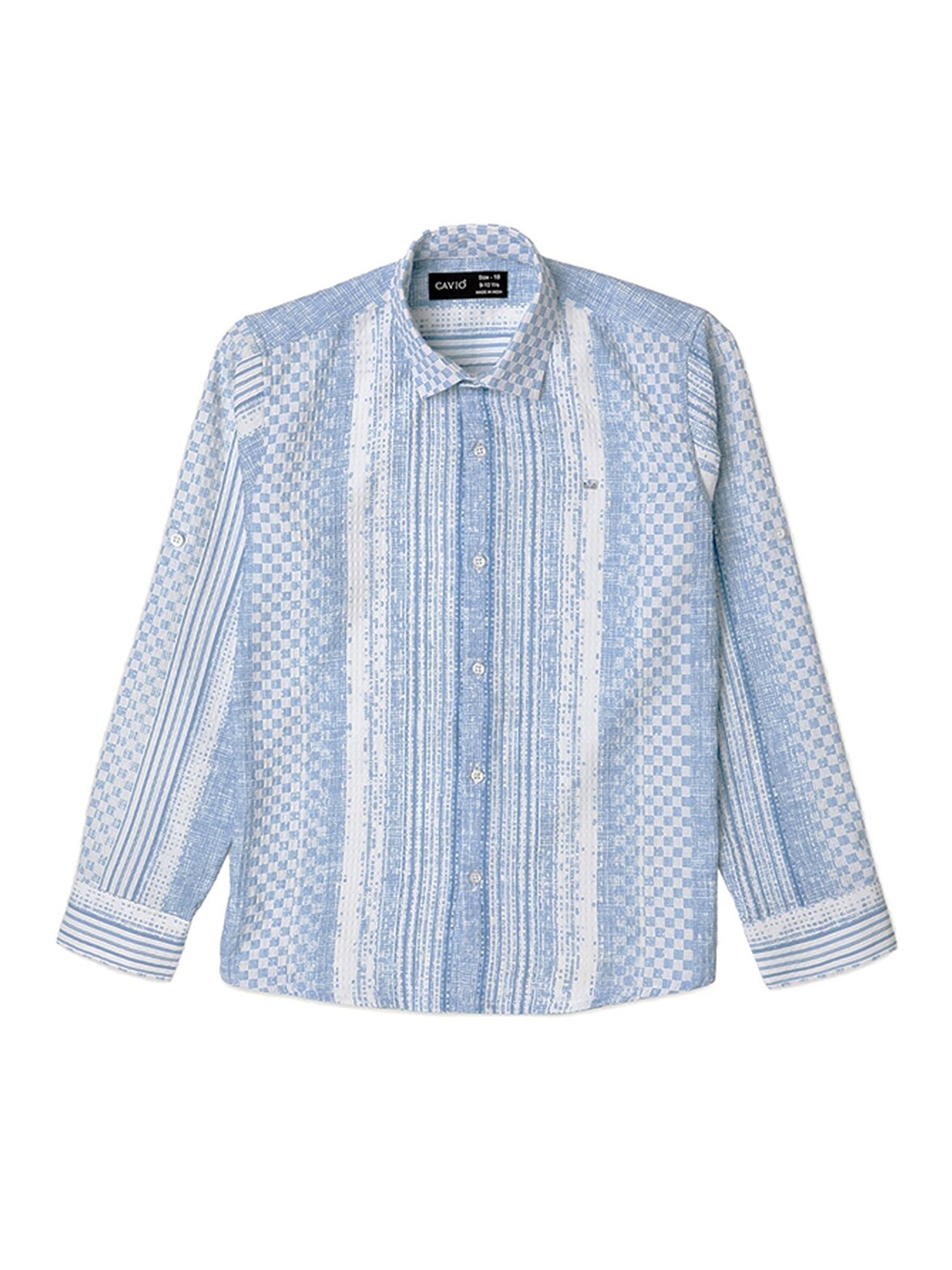 CAVIO Boys Comfort Geometric Printed Roll-Up Sleeves Pure Cotton Twill Casual Shirt, Blue
CAVIO Boys Comfort Geometric Printed Roll-Up Sleeves Pure Cotton Twill Casual Shirt, Blue