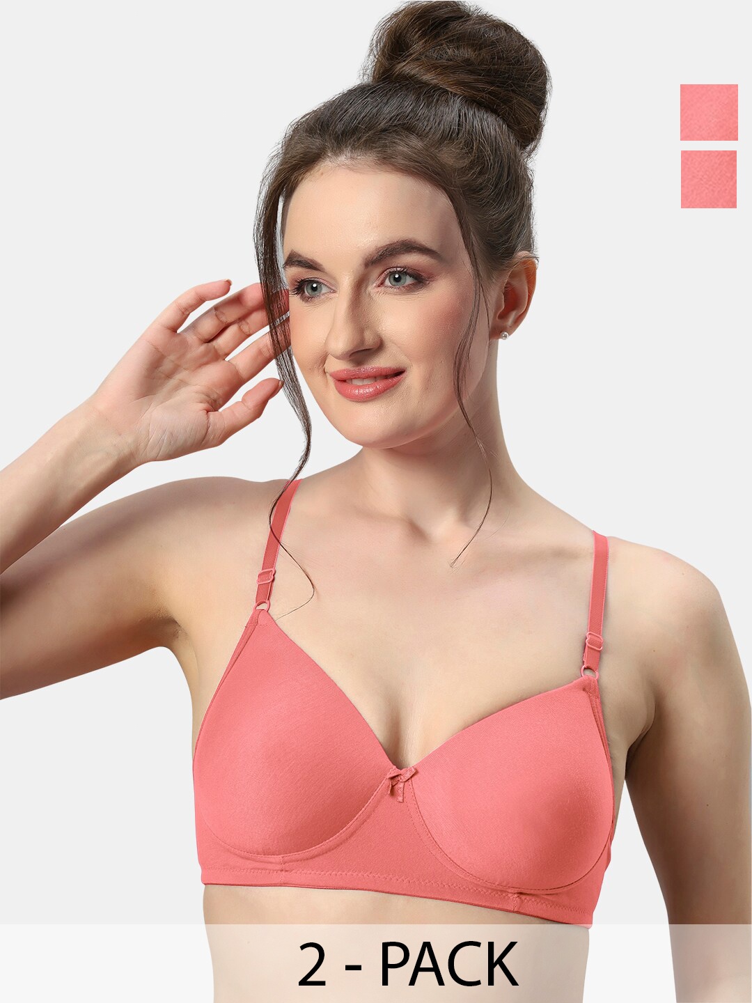 Sonari Pack Of 2 Medium Coverage Lightly Padded T-shirt Bras- All Day Comfort, Pink
Sonari Pack Of 2 Medium Coverage Lightly Padded T-shirt Bras- All Day Comfort, Pink