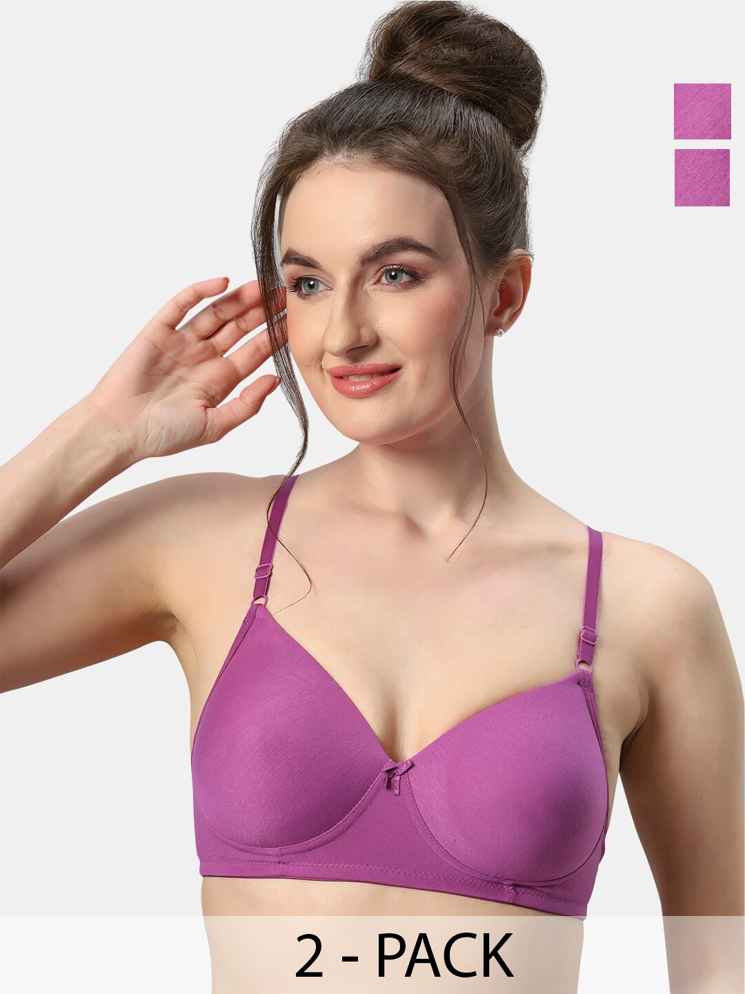Sonari Pack Of 2 Medium Coverage Lightly Padded T-shirt Bras With All Day Comfort, Purple
Sonari Pack Of 2 Medium Coverage Lightly Padded T-shirt Bras With All Day Comfort, Purple