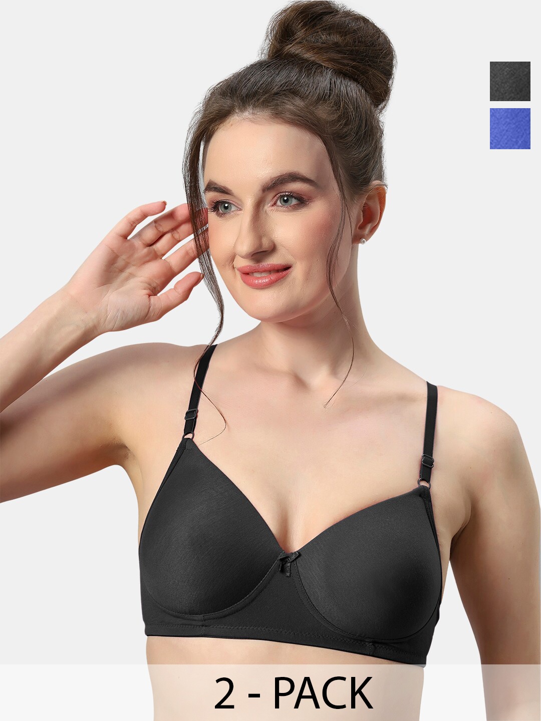 Sonari Pack Of 2 Medium Coverage Lightly Padded T-shirt Bras With All Day Comfort, Blue
Sonari Pack Of 2 Medium Coverage Lightly Padded T-shirt Bras With All Day Comfort, Blue