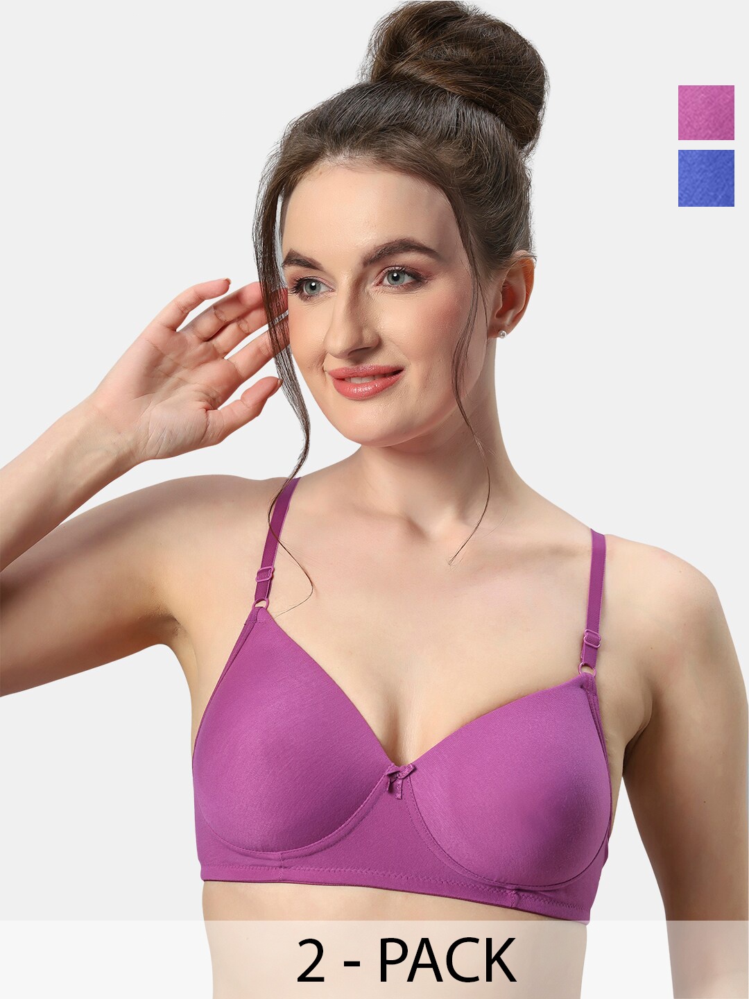 Sonari Pack Of 2 Medium Coverage Lightly Padded T-shirt Bra With All Day Comfort, Purple
Sonari Pack Of 2 Medium Coverage Lightly Padded T-shirt Bra With All Day Comfort, Purple