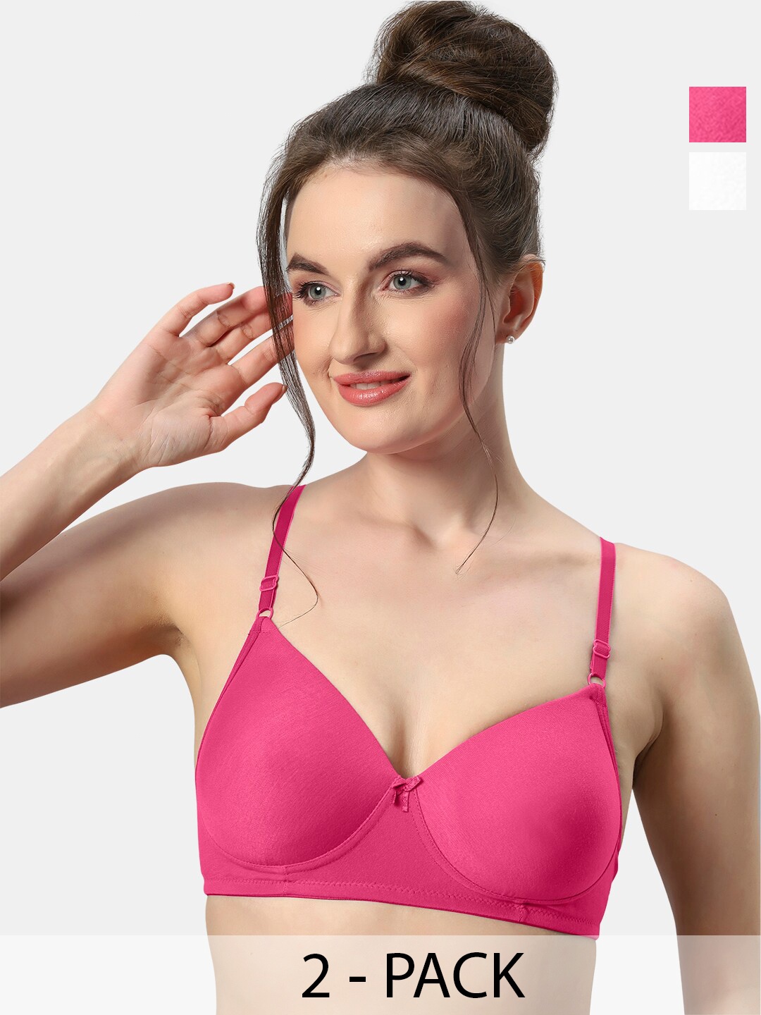 Sonari Pack Of 2 Lightly Padded Medium Coverage T-Shirt Bra With All Day Comfort, Pink
Sonari Pack Of 2 Lightly Padded Medium Coverage T-Shirt Bra With All Day Comfort, Pink