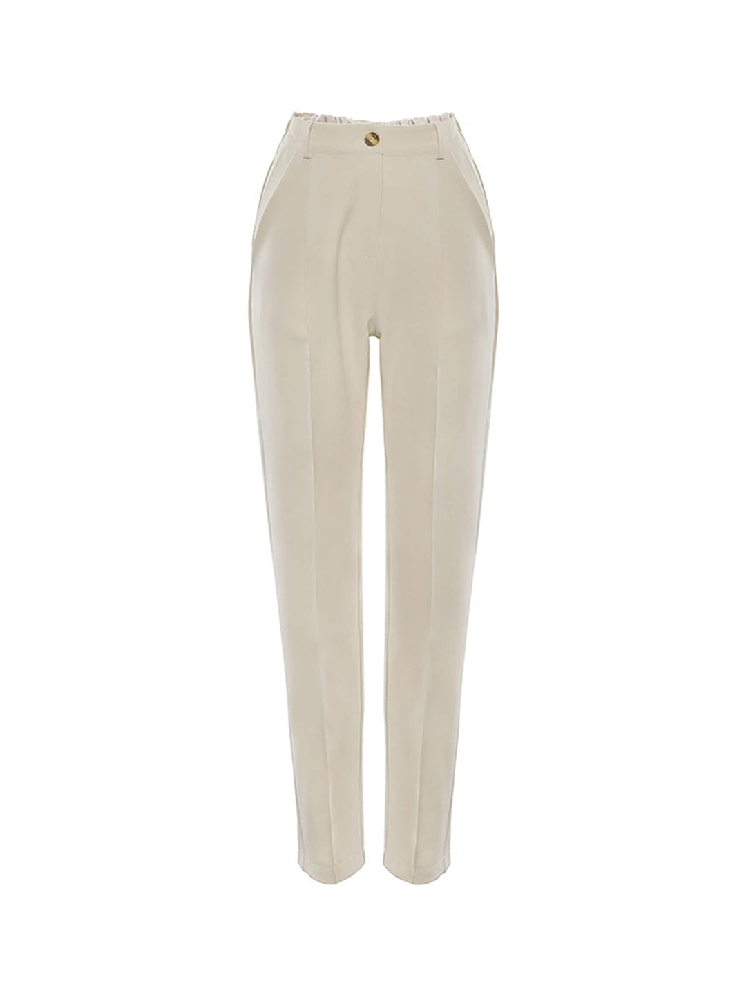 LULU & SKY Women High-Rise Regular Trousers, Khaki