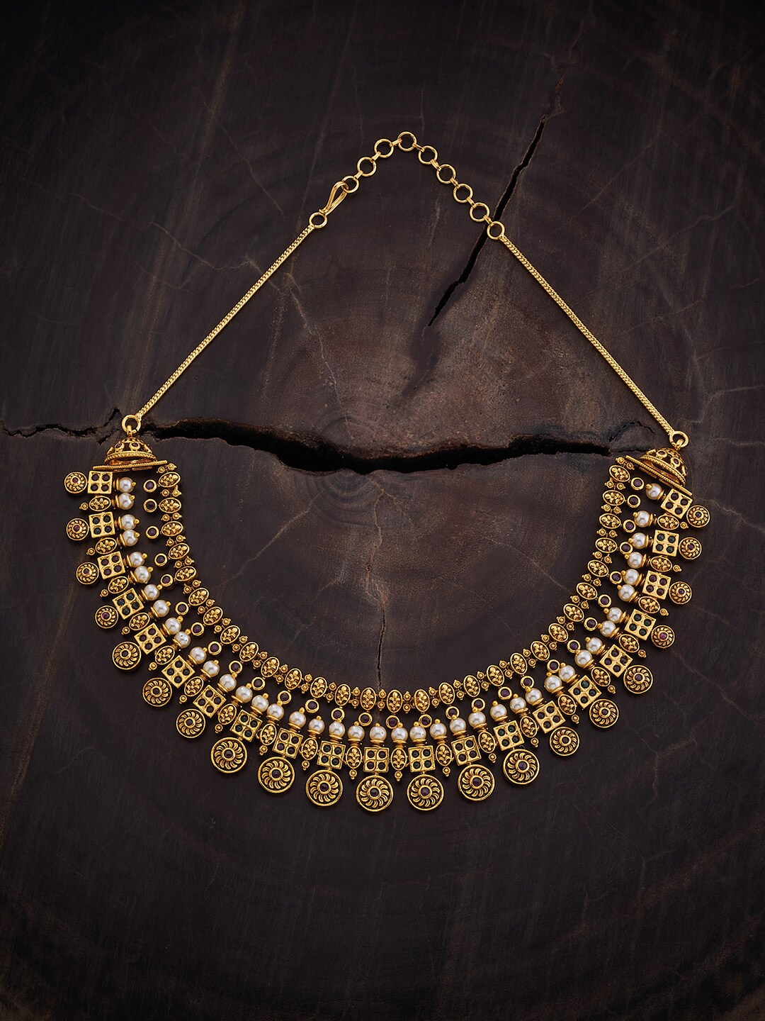 Kushal's Fashion Jewellery Gold-Plated Stones Studded & Beads Beaded Antique Necklace
Kushal's Fashion Jewellery Gold-Plated Stones Studded & Beads Beaded Antique Necklace