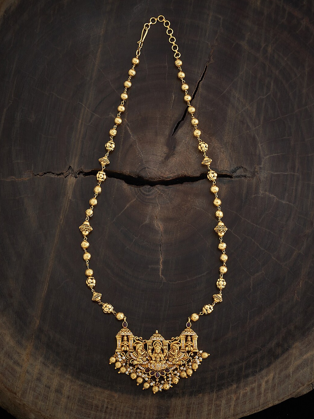 Kushal's Fashion Jewellery Gold-Plated Stones Studded & Beads Beaded Temple Necklace
Kushal's Fashion Jewellery Gold-Plated Stones Studded & Beads Beaded Temple Necklace