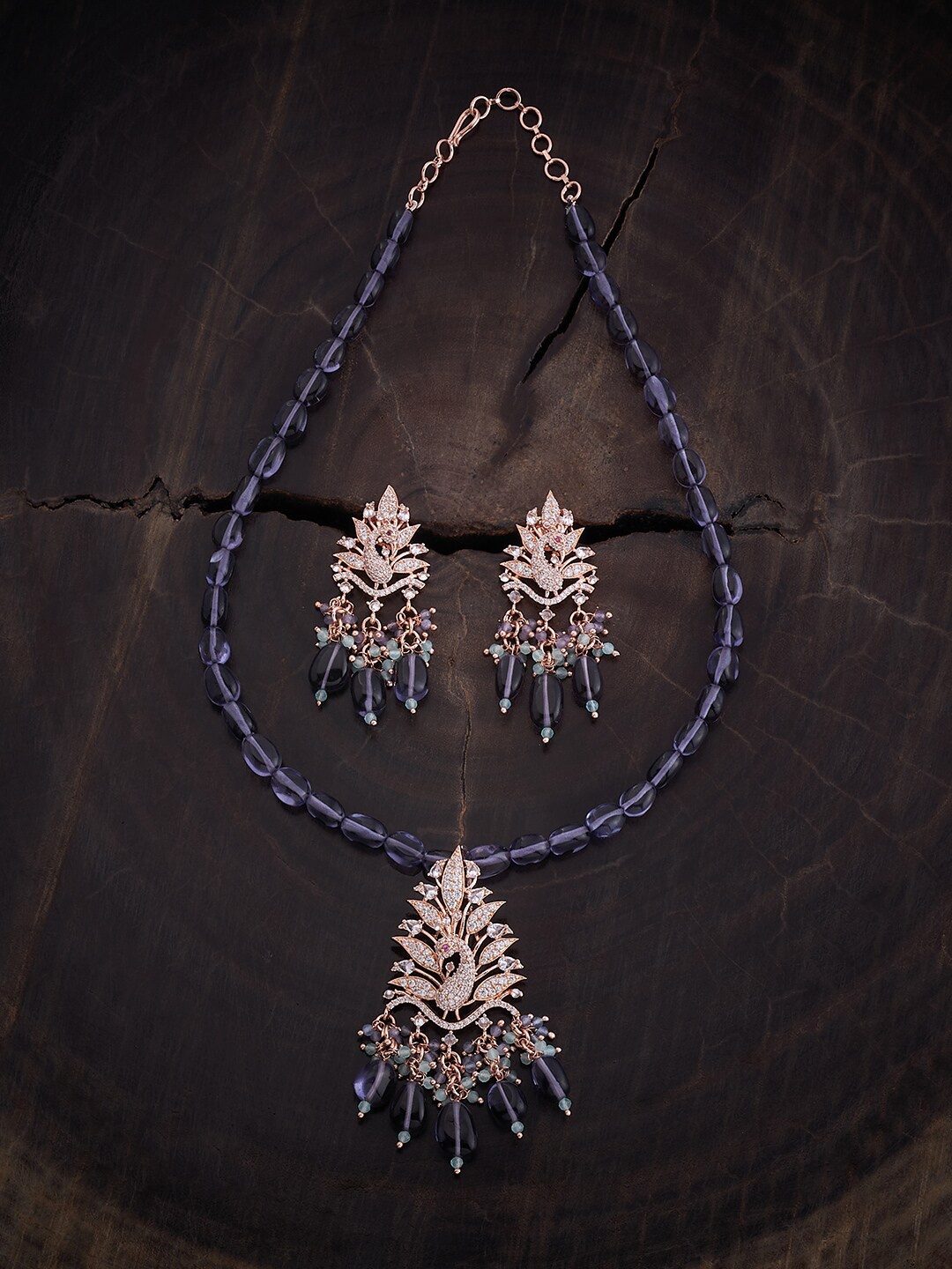 Kushal's Fashion Jewellery Rose Gold-Plated Cubic Zirconia Studded Necklace & Earrings
Kushal's Fashion Jewellery Rose Gold-Plated Cubic Zirconia Studded Necklace & Earrings