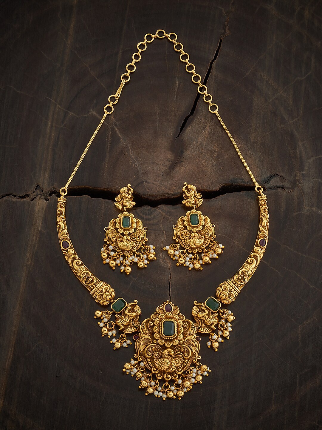 Kushal's Fashion Jewellery Gold-Plated Stone Studded & Beaded Necklace & Earrings
Kushal's Fashion Jewellery Gold-Plated Stone Studded & Beaded Necklace & Earrings
