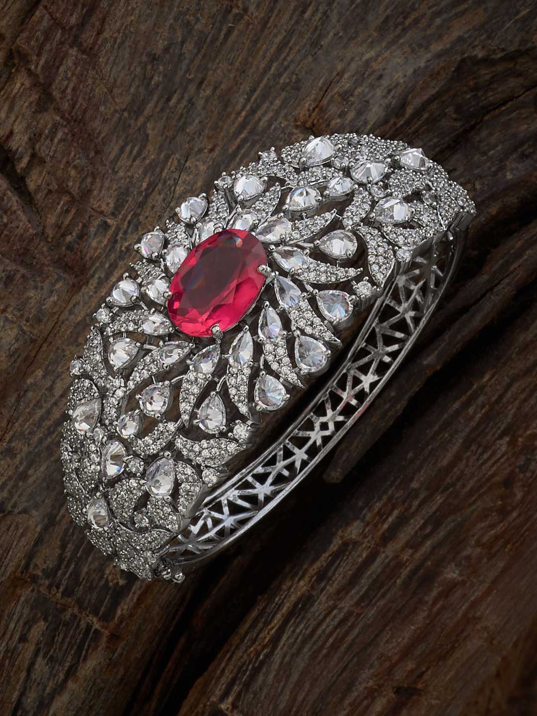 Kushal's Fashion Jewellery Rhodium-Plated Cubic Zirconia Bangle-Style Bracelet, Silver
Kushal's Fashion Jewellery Rhodium-Plated Cubic Zirconia Bangle-Style Bracelet, Silver