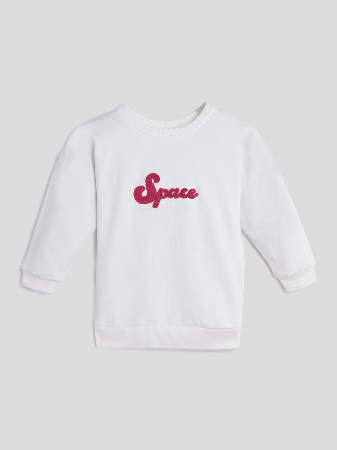 Somersault Girls Typography Embroidered Round Neck Long Sleeves Cotton Pullover Sweatshirt, Off white
Somersault Girls Typography Embroidered Round Neck Long Sleeves Cotton Pullover Sweatshirt, Off white