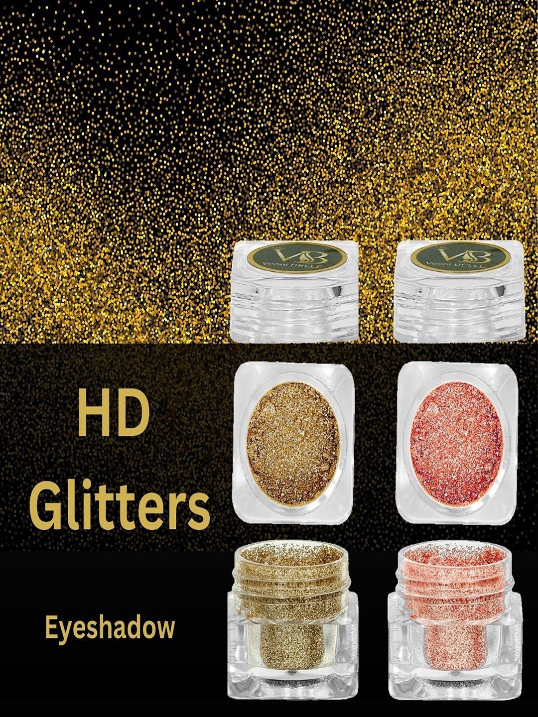 Veoni BELLE Pack Of 2 Holographic Glitter Eye Pigment 5g Each - Pure Gold & Rose Gold
Veoni BELLE Pack Of 2 Holographic Glitter Eye Pigment 5g Each - Pure Gold & Rose Gold