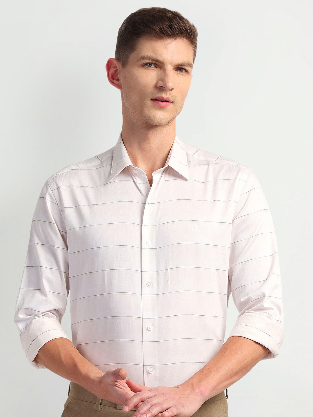 Arrow New York Slim Fit Horizontal Striped Spread Collar Pure Cotton Formal Shirt, Beige
Arrow New York Slim Fit Horizontal Striped Spread Collar Pure Cotton Formal Shirt, Beige