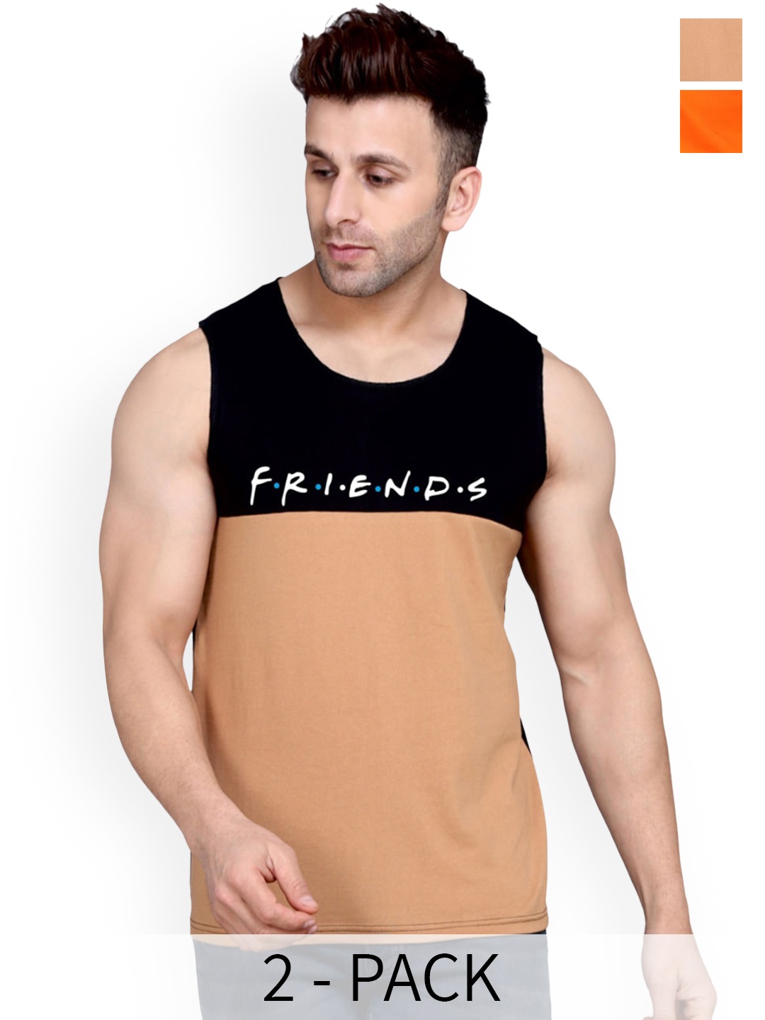 SLOWLORIS Pack of 2 Printed Cotton Innerwear Vests SL26 ( ORANGE KEEP ) ( BLACKRUST FRD ), Black
SLOWLORIS Pack of 2 Printed Cotton Innerwear Vests SL26 ( ORANGE KEEP ) ( BLACKRUST FRD ), Black