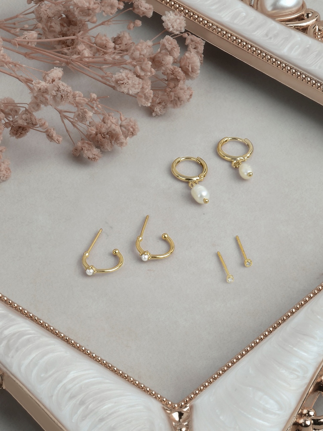 Accessorize London Set Of 3 14K Gold-plated Cubic Zirconia Pearl Stud And Hoop Earrings
Accessorize London Set Of 3 14K Gold-plated Cubic Zirconia Pearl Stud And Hoop Earrings