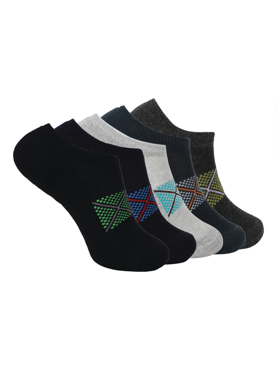 UrbanMark Men Pack Of 5 Moisture wicking Shoe Liner Socks, Black
