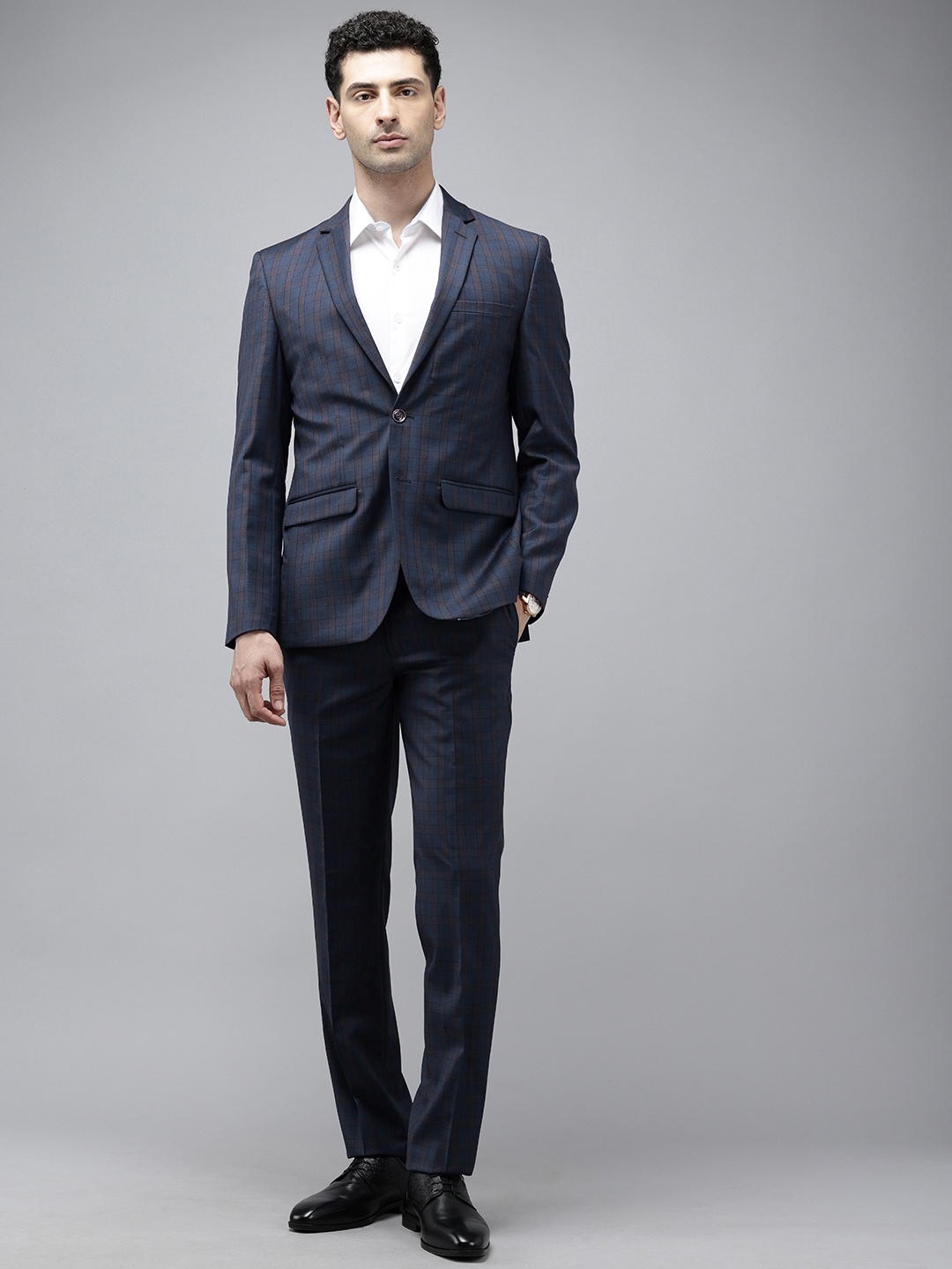 Park Avenue Super Slim Fit Checked Notched Lapel Single-Breasted Formal 2 Piece Suits, Navy blue
Park Avenue Super Slim Fit Checked Notched Lapel Single-Breasted Formal 2 Piece Suits, Navy blue