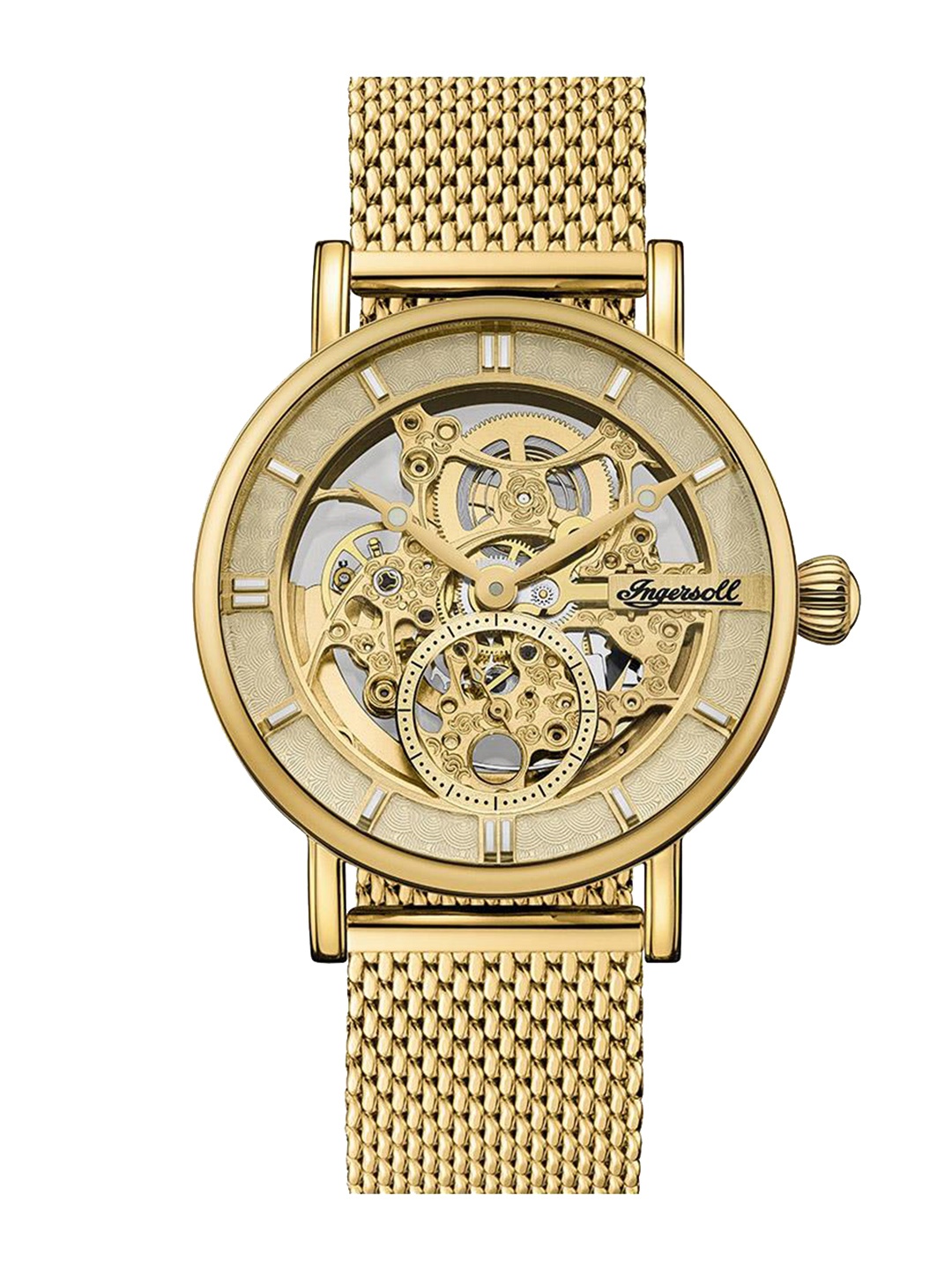 Ingersoll The Herald Men Skeleton Dial & Bracelet Style Analogue Automatic Watch I00413, Gold
Ingersoll The Herald Men Skeleton Dial & Bracelet Style Analogue Automatic Watch I00413, Gold