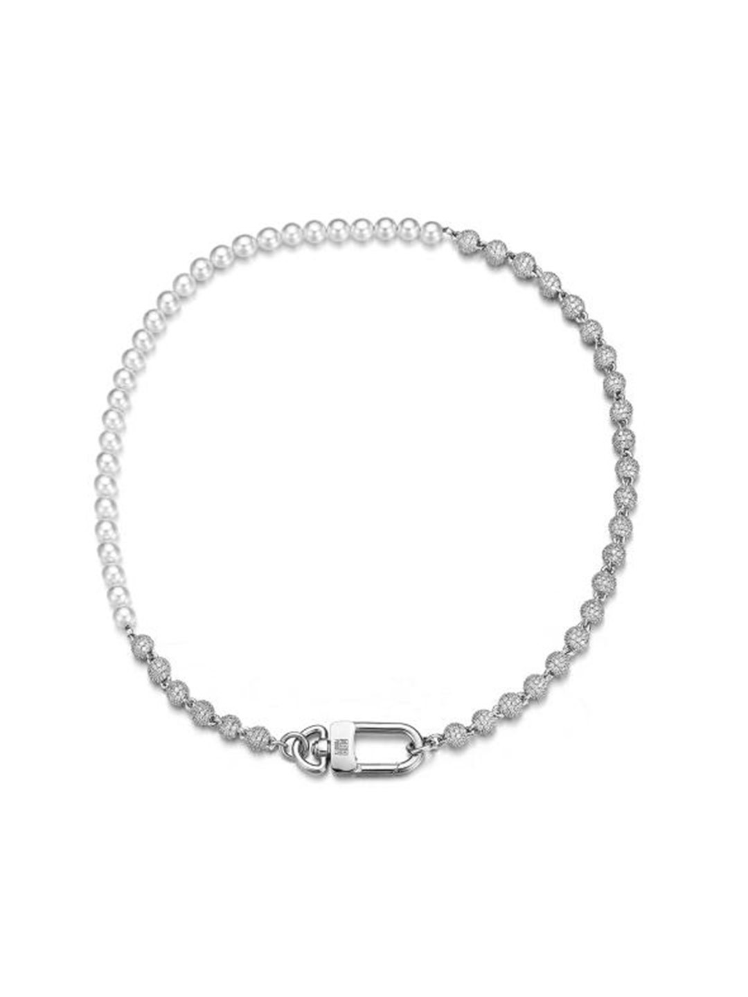 Drip Project Men Rhodium-Plated Cubic Zirconia Stone Studded Minimal Brass Chain, Silver
Drip Project Men Rhodium-Plated Cubic Zirconia Stone Studded Minimal Brass Chain, Silver