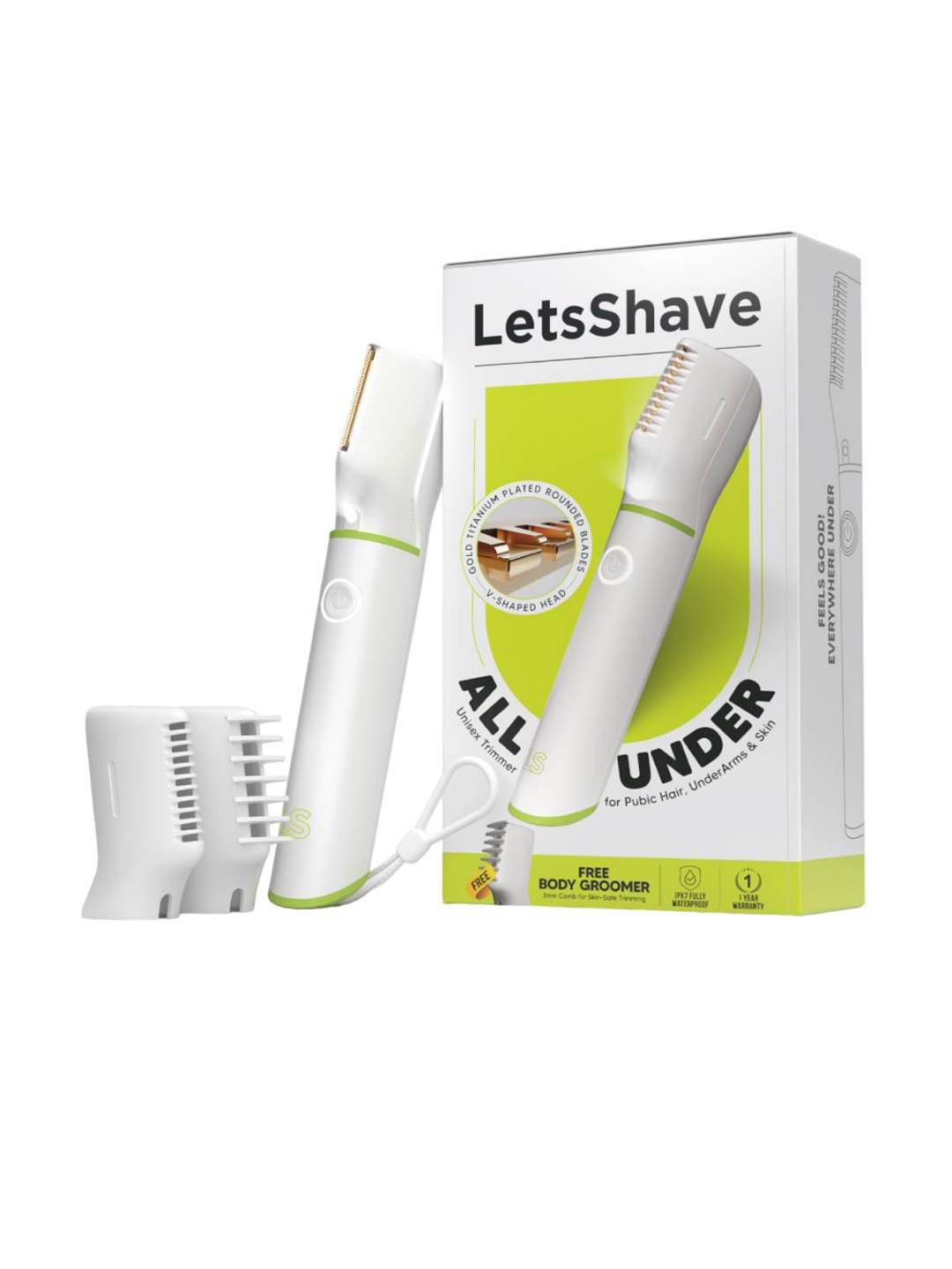 LetsShave Unisex All Under Trimmer, Green