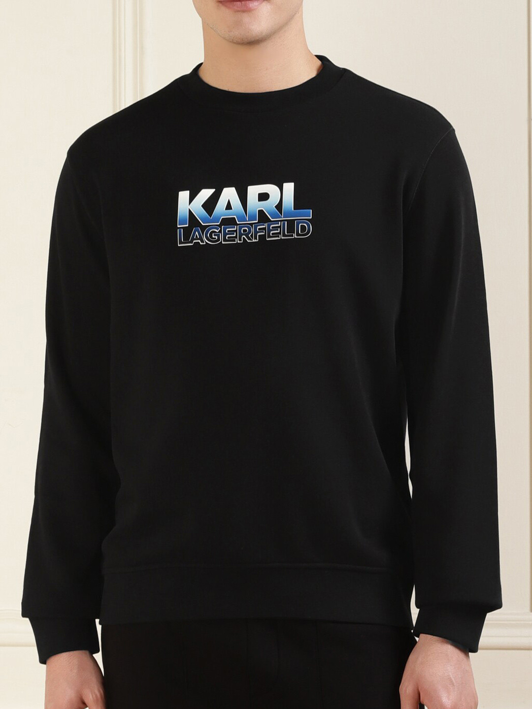 Karl Lagerfeld Typography Printed Round Neck Long Sleeves Cotton Pullover Sweatshirt, Black
Karl Lagerfeld Typography Printed Round Neck Long Sleeves Cotton Pullover Sweatshirt, Black