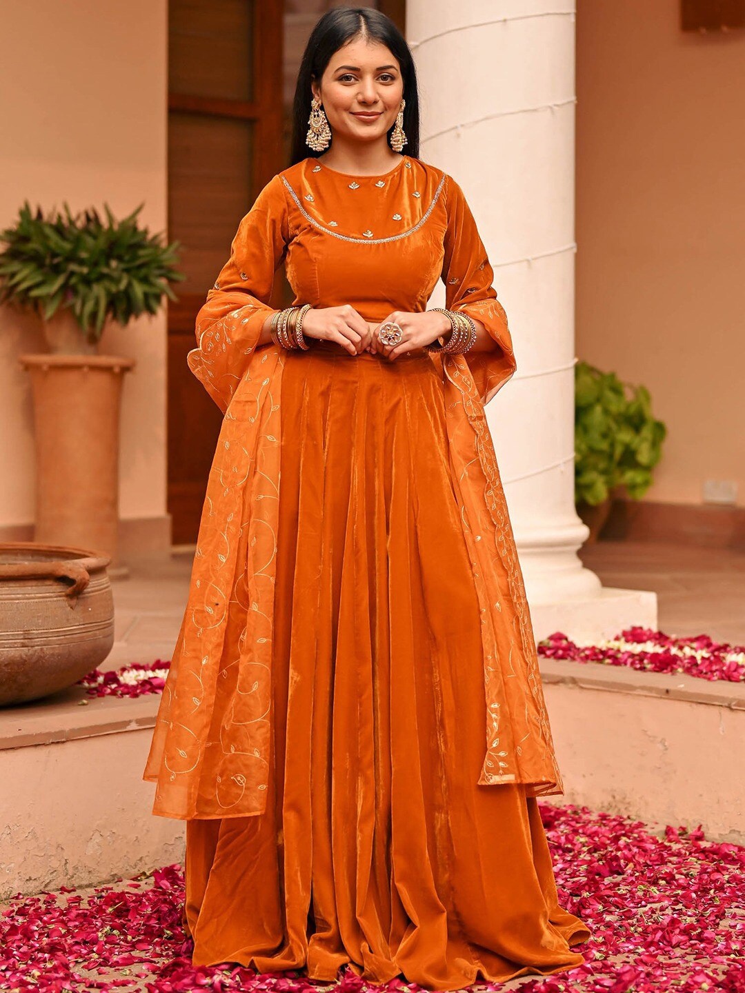 Lavanya The Label Embroidered Sequinned Velvet Ready to Wear Lehenga & Blouse With Dupatta, Mustard
Lavanya The Label Embroidered Sequinned Velvet Ready to Wear Lehenga & Blouse With Dupatta, Mustard
