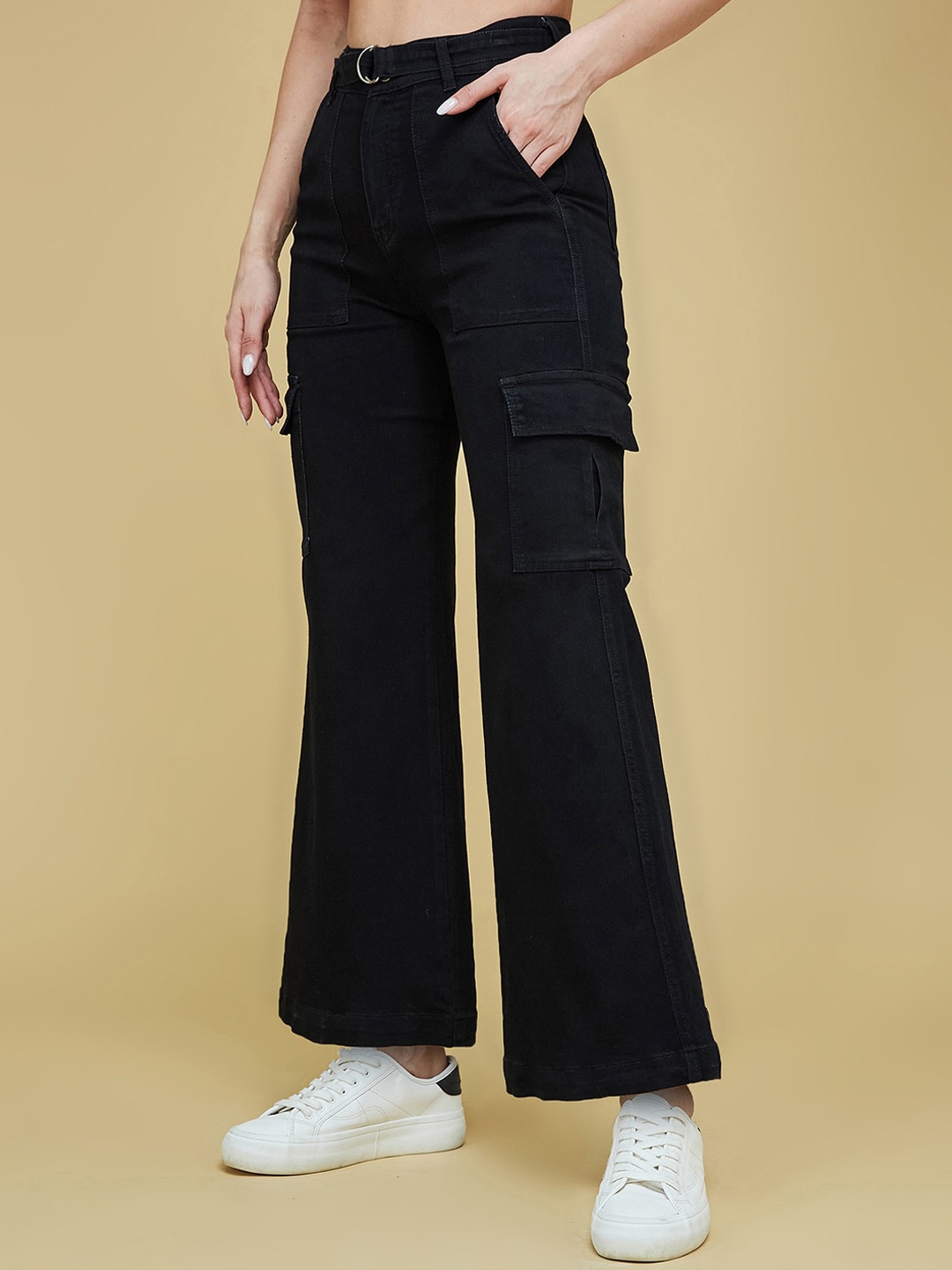 DressBerry Women's Wide leg High rise Clean look Regular Stretchable Denim Jeans, Black
DressBerry Women's Wide leg High rise Clean look Regular Stretchable Denim Jeans, Black