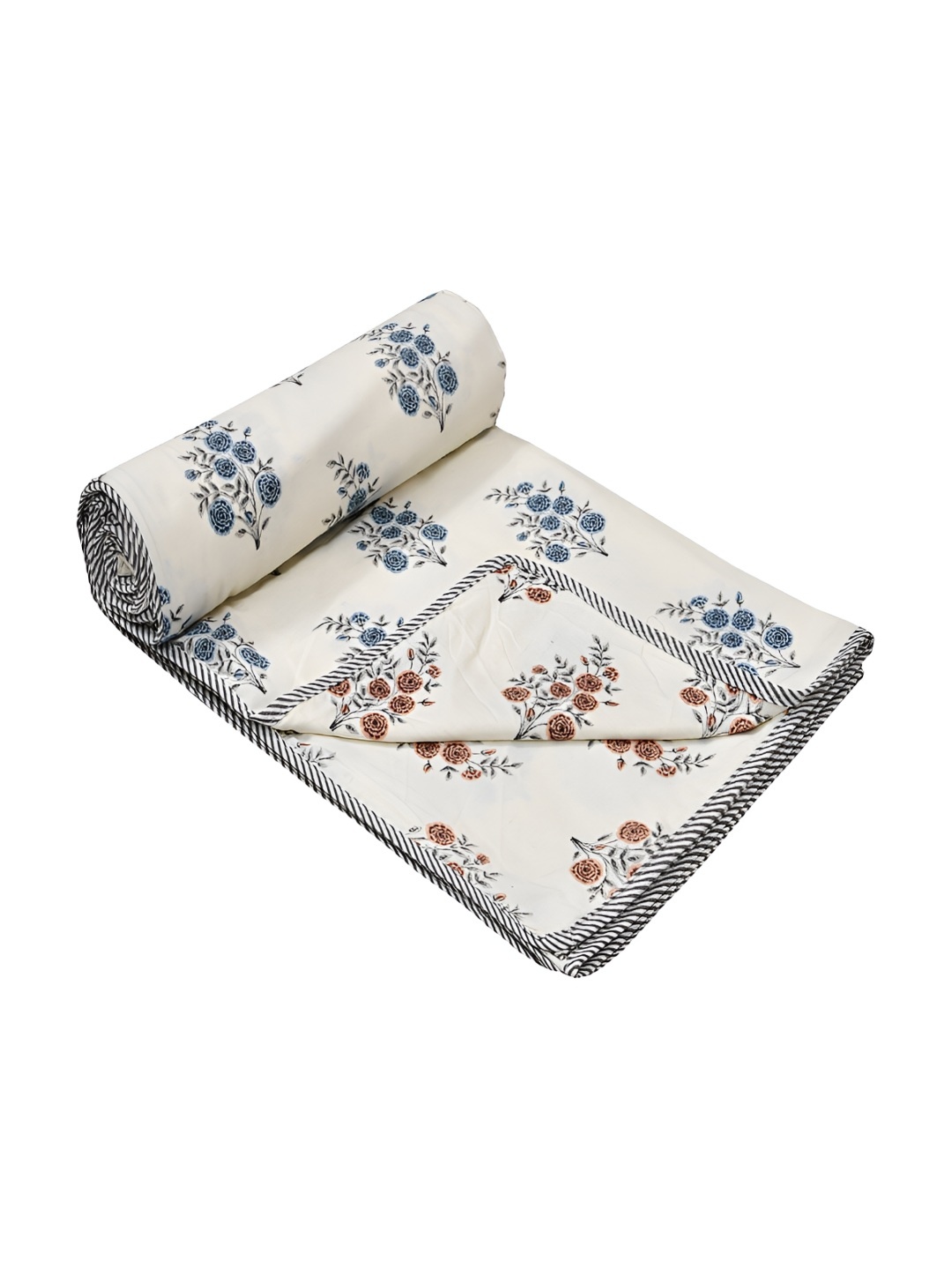 tundwal's Beige & Blue Floral Printed AC Room Cotton 210 GSM Reversible Single Bed Dohar
tundwal's Beige & Blue Floral Printed AC Room Cotton 210 GSM Reversible Single Bed Dohar