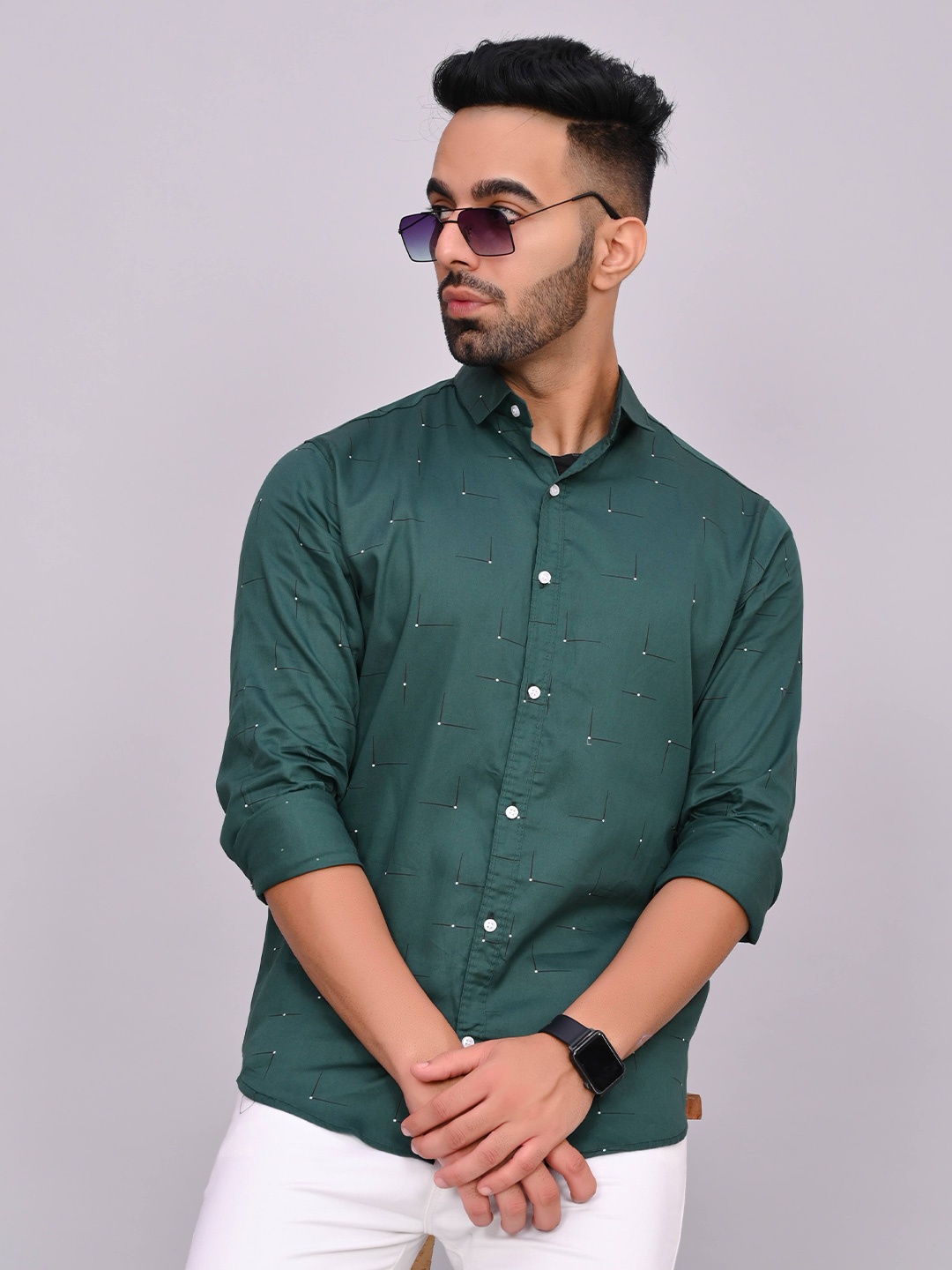 S-LINE Button-Down Collar Classic Regular Fit Cotton Opaque Printed Casual Shirt, Green
S-LINE Button-Down Collar Classic Regular Fit Cotton Opaque Printed Casual Shirt, Green