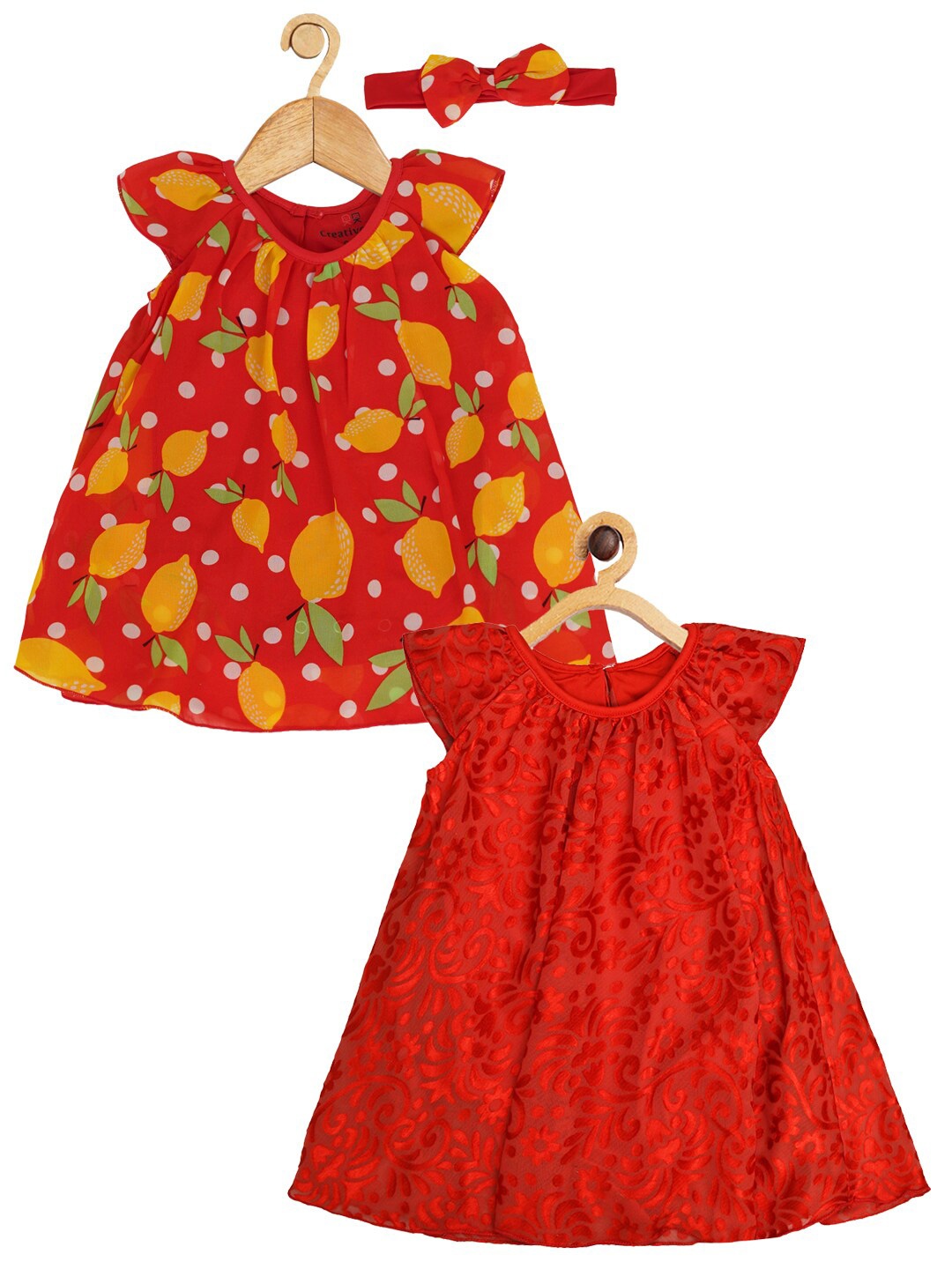 Creative Kids Infants Girls Pack Of 2 Floral Printed Cap Sleeves A-Line Romper Dress, Red
Creative Kids Infants Girls Pack Of 2 Floral Printed Cap Sleeves A-Line Romper Dress, Red